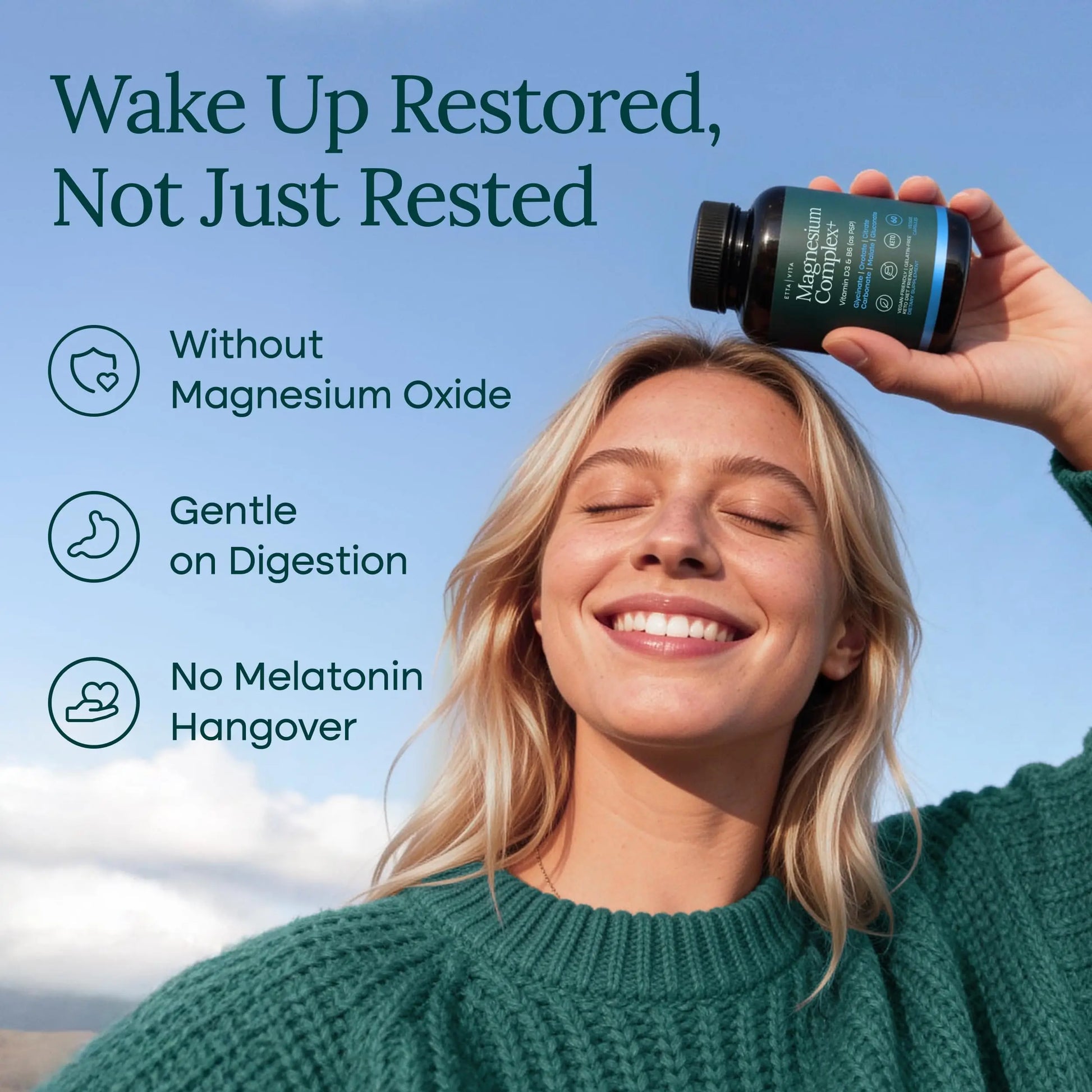 Magnesium Glycinate Complex 500mg (7-in-1) with D3, B6 (P5P) & Manganese - Multi-Form Blend - Supports Sleep & Muscle Health [Oxide-Free] Etta Vita Au supplements