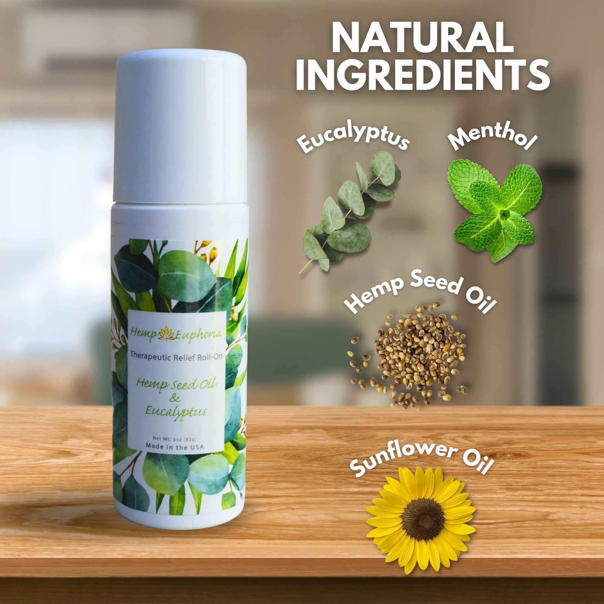 Hemp Seed Oil and Eucalyptus Joint & Muscle Discomfort Relief Roll-On Gel | USDA Certified Organic Hemp Seed Oil, Helps Relieve Sore or Tight Muscles Hemp Euphoria Au supplements