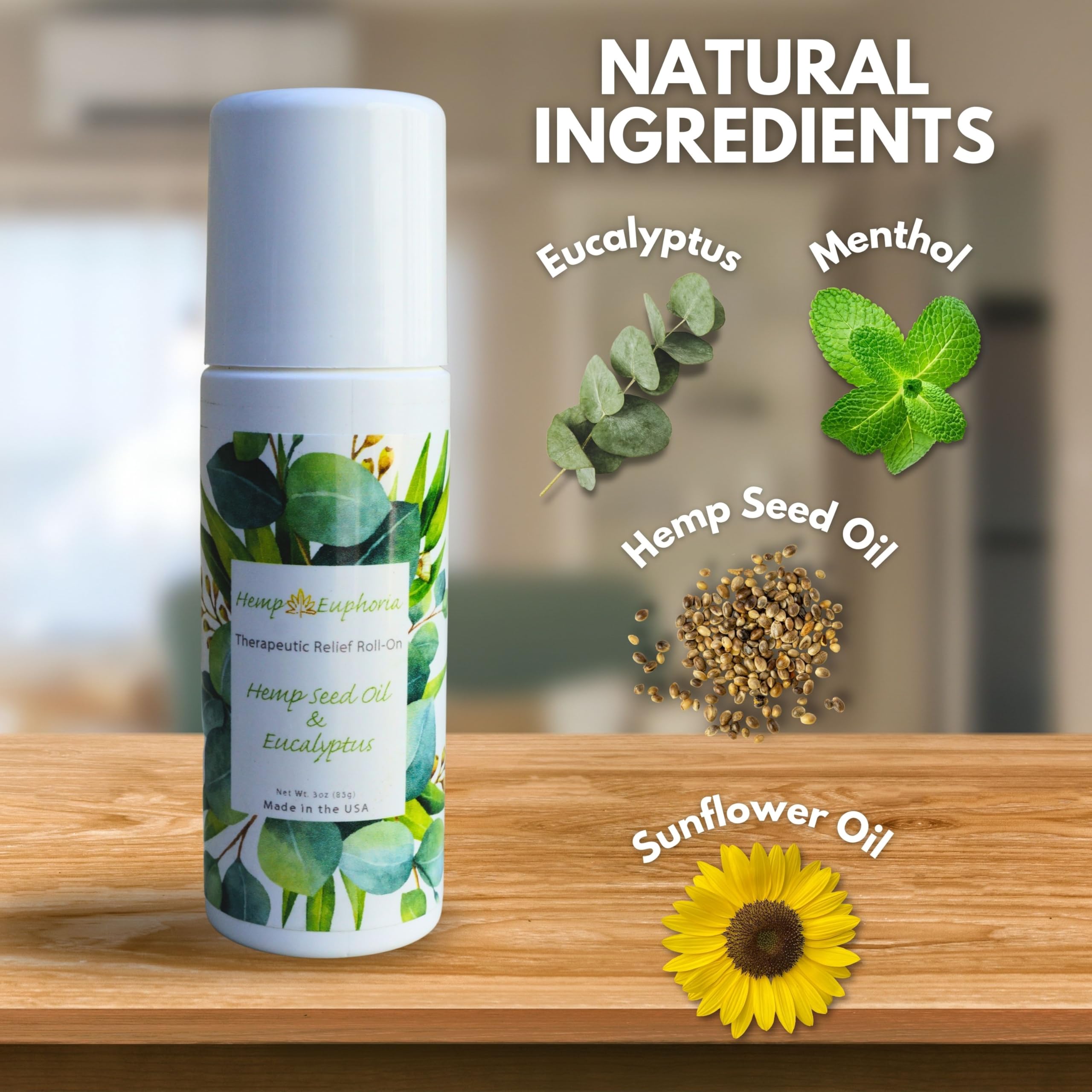 Hemp Seed Oil and Eucalyptus Joint & Muscle Discomfort Relief Roll-On Gel | USDA Certified Organic Hemp Seed Oil, Helps Relieve Sore or Tight Muscles Hemp Euphoria Au supplements