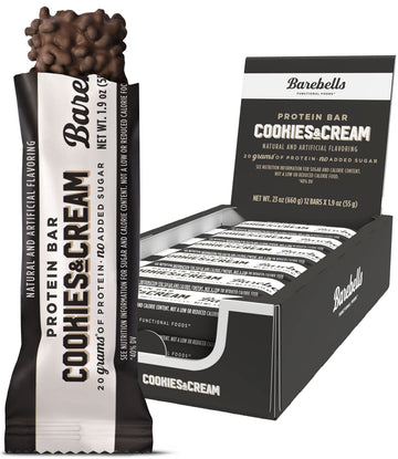Barebells Protein Bars Cookies & Cream - 12 Count, 1.9oz Bars - Protein Snacks with 20g BAREBELLS Au supplements