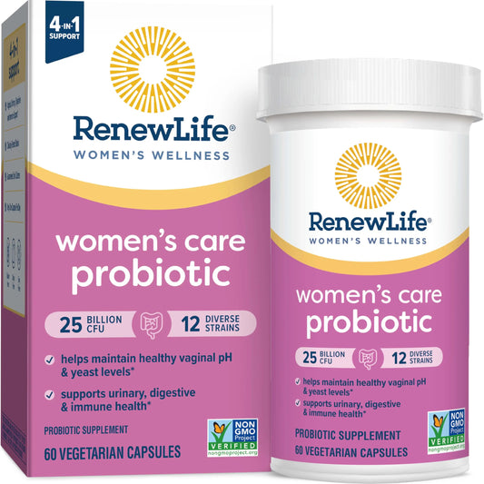 Renew Life Women's Probiotic Capsules, Supports pH Balance for Women, Vaginal, Urinary, Digestive and Immune Health, L. Rhamnosus GG, Dairy, Soy and Gluten-Free, 25 Billion CFU - 60 Ct Renew LifeAU supplements