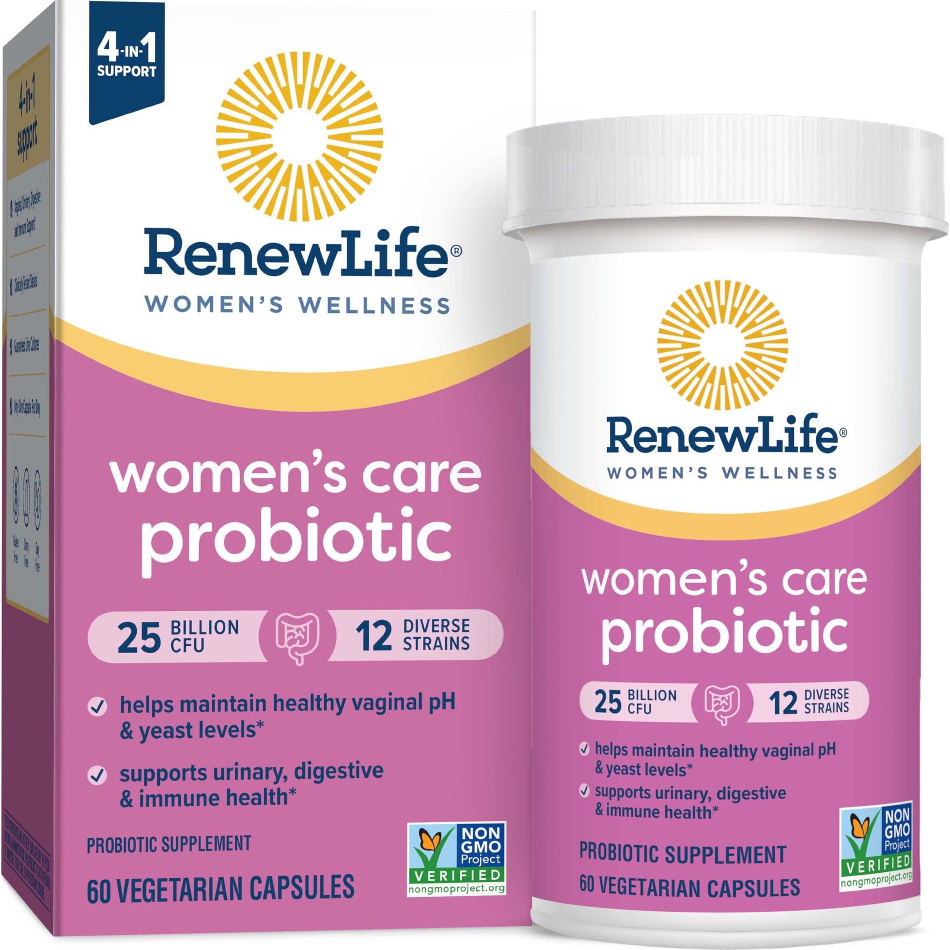 Renew Life Women's Probiotic Capsules, Supports pH Balance for Women, Vaginal, Urinary, Digestive and Immune Health, L. Rhamnosus GG, Dairy, Soy and Gluten-Free, 25 Billion CFU - 60 Ct Renew Life Au supplements