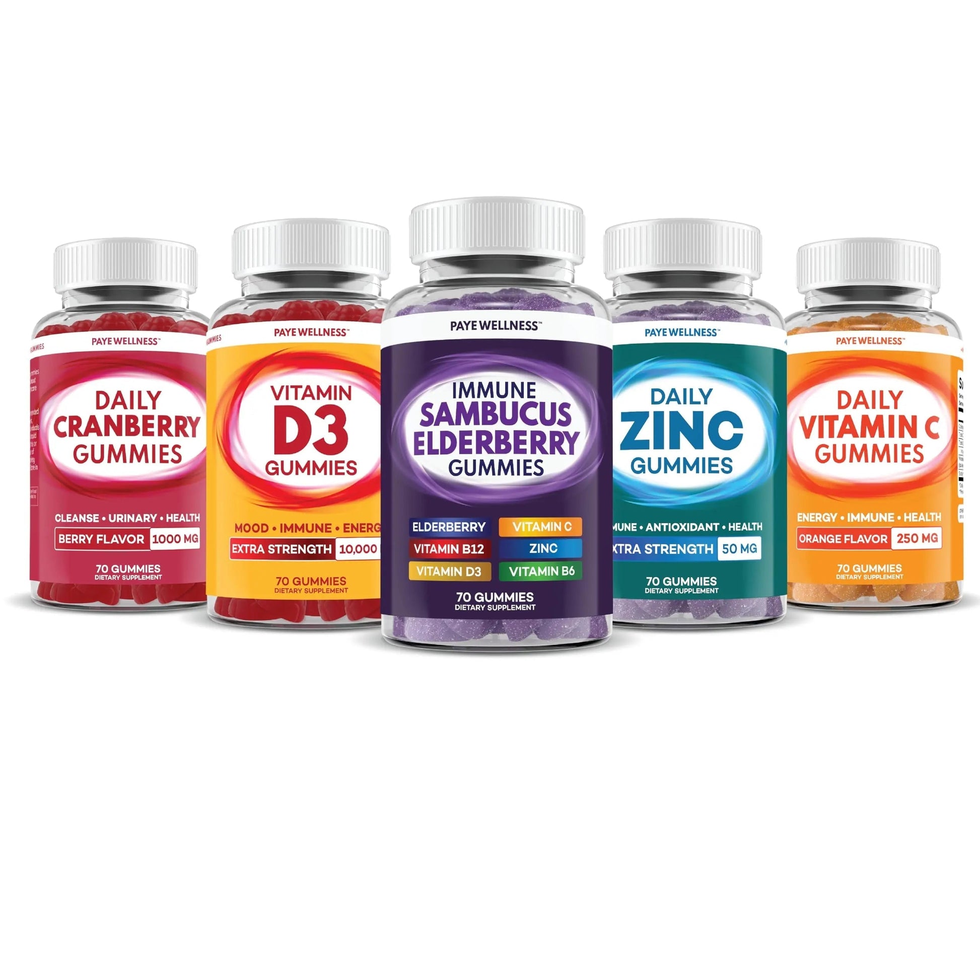 Elderberry Gummies Immune Support, Daily Support for Kids and Adults*, with Sambucus Elderberry, Zinc, Vitamin C, D3, B6, B12, Plus PAYÉ Au supplements