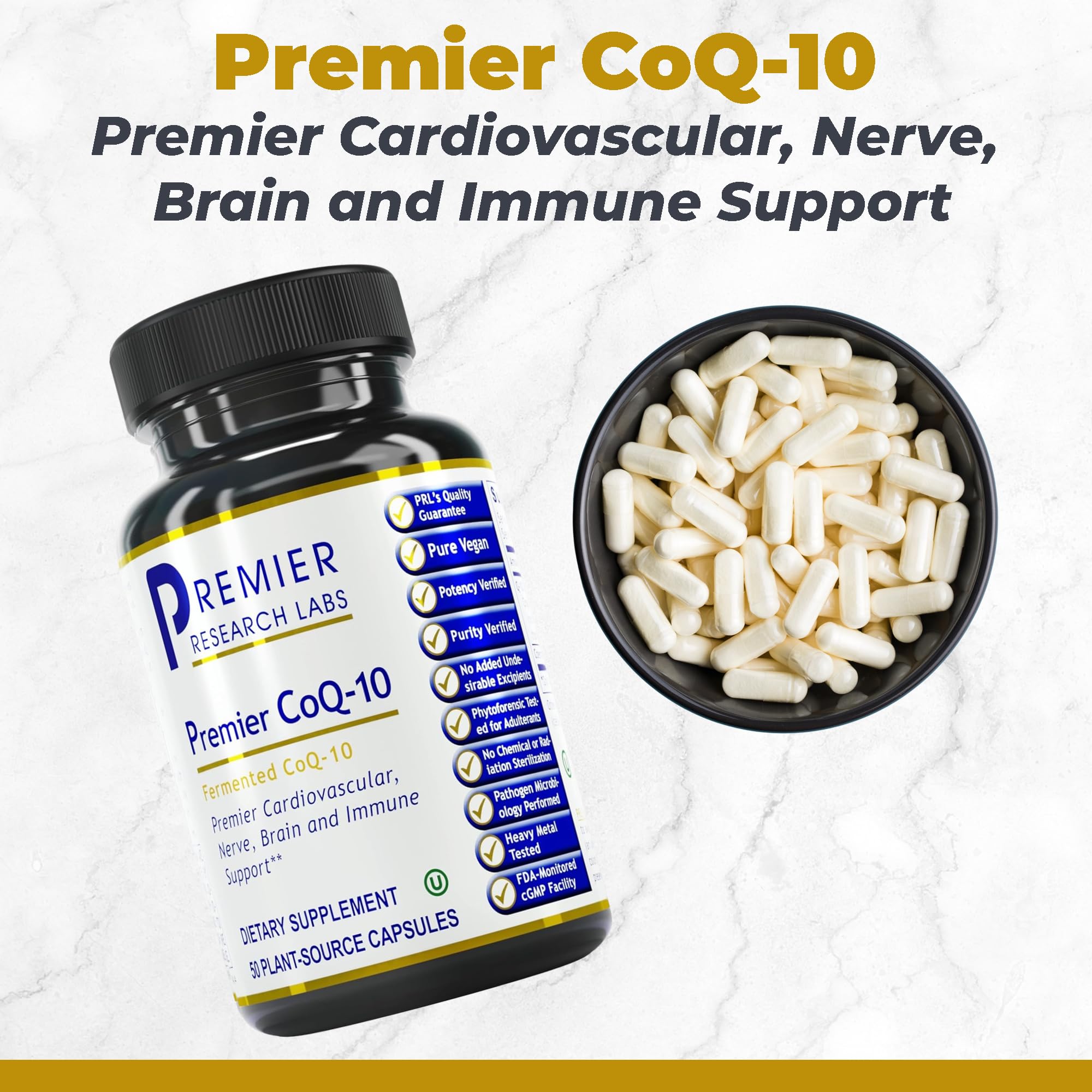 Premier Research Labs CoQ10 - Coenzyme Q10, Co Q 10 Supplement, 100mg Capsules, Ubiquinol Co Enzyme Q-10 with Red Algae & MCT Oil - 60 Vegetarian Capsules Premier Research Labs Au supplements