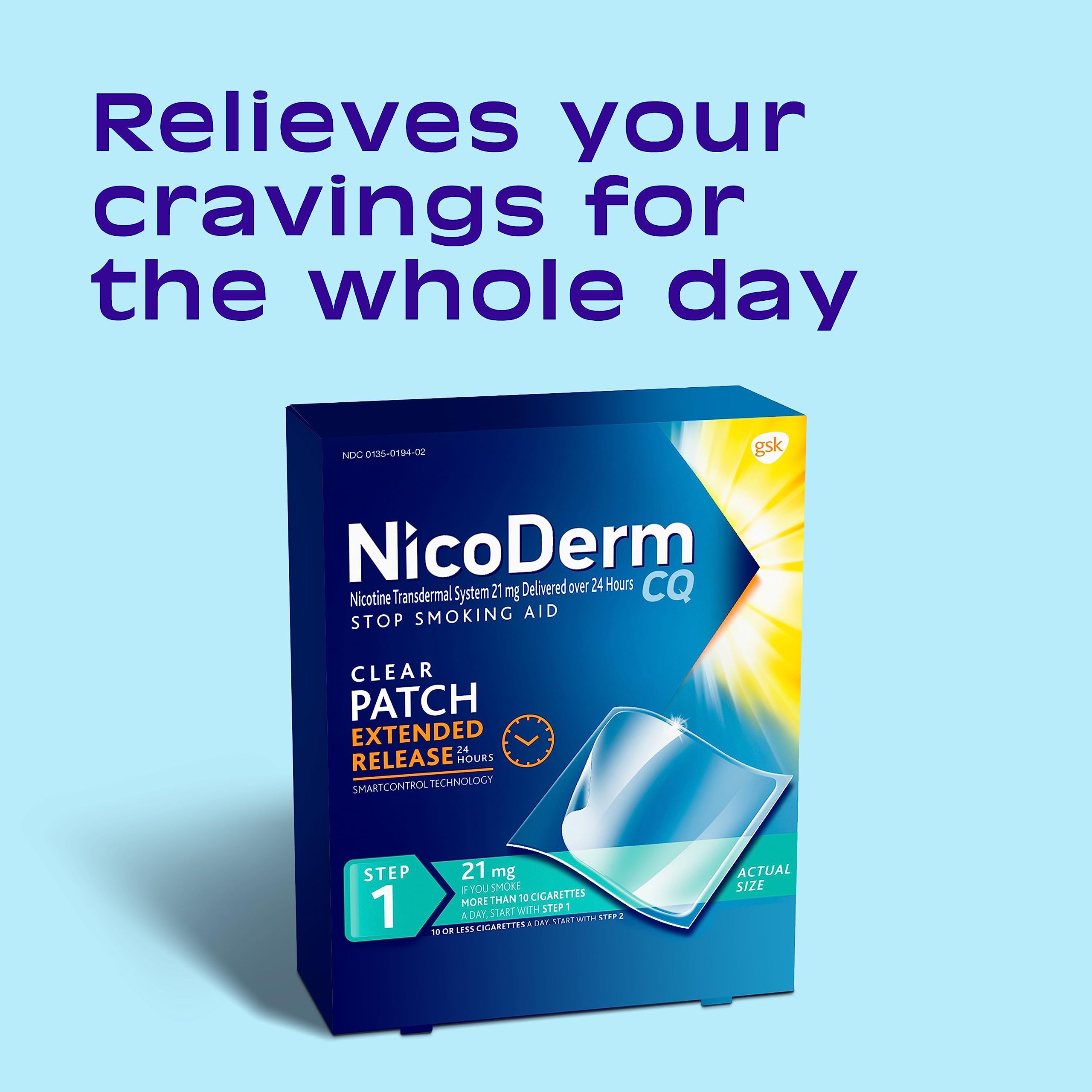 NicoDerm CQ Step 1 Nicotine Patches to Quit Smoking, 21 mg, Stop Smoking NicoDerm Au supplements