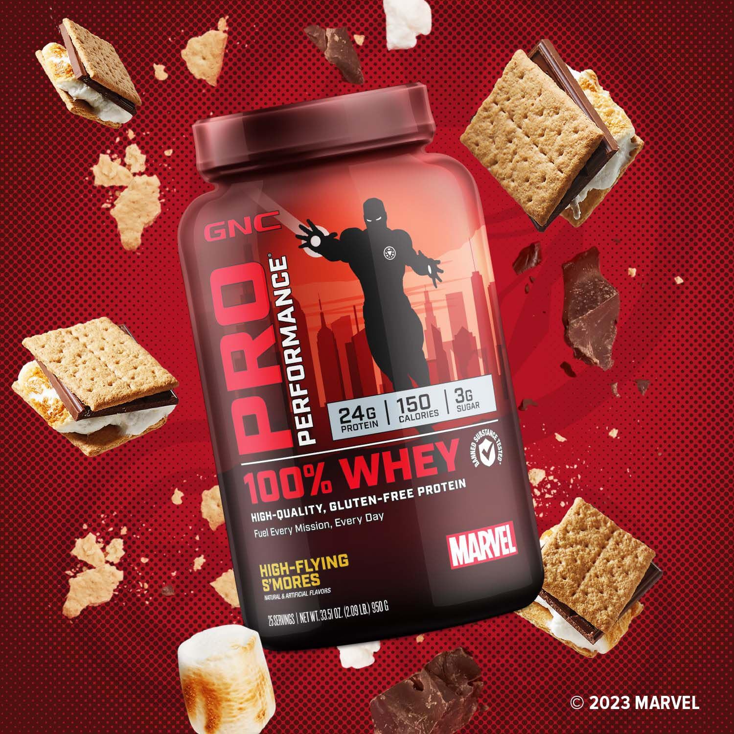 GNC Pro Performance 100% Whey - Marvel: High-Flying S'Mores - 25 Servings GNC Au supplements