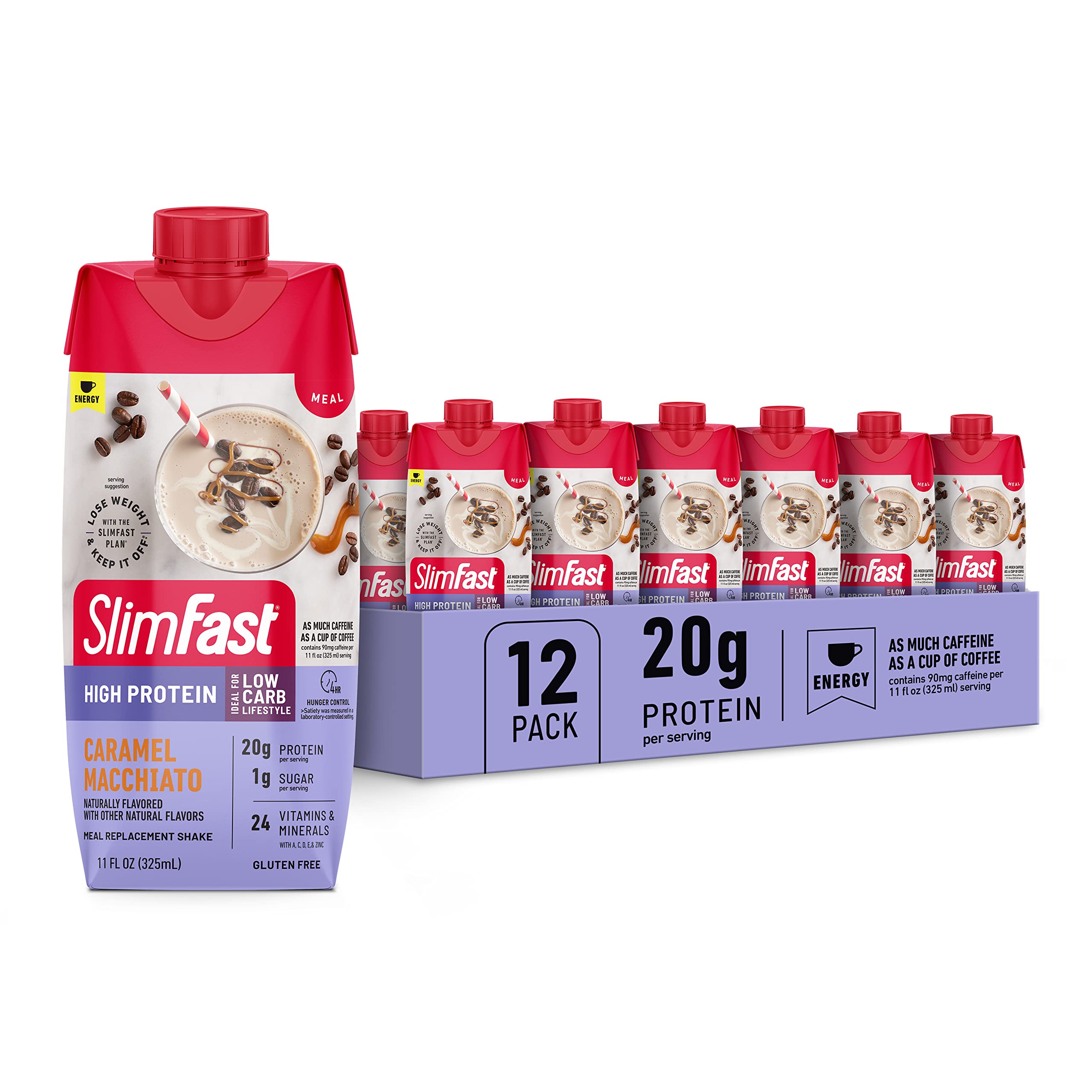 SlimFast Protein Shake with Caffeine, Caramel Macchiato- 20g Protein SlimFast Au supplements