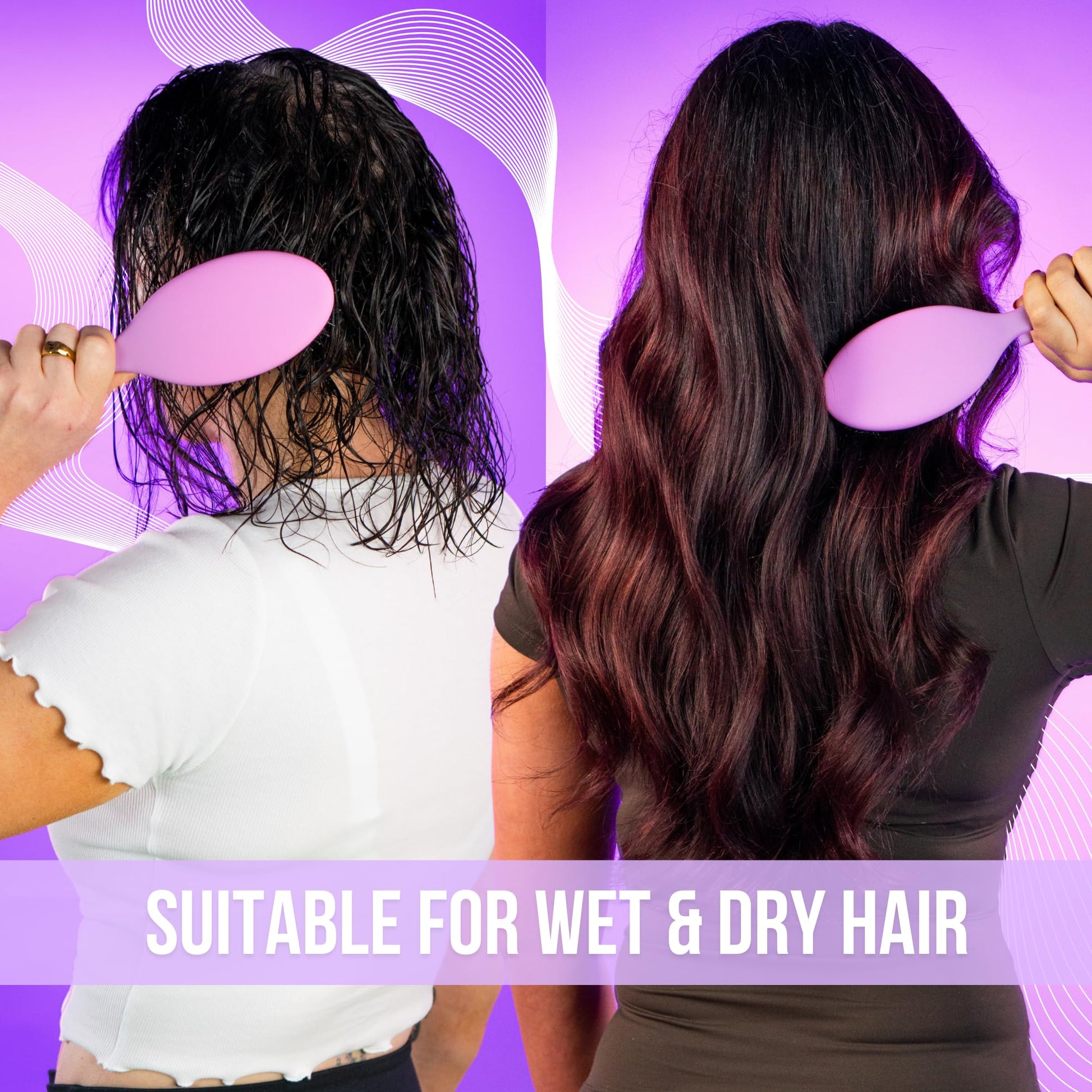 SimplyHair Ultimate Hair Extension Brush & Detangler Anti-Static, Dual Bristle Design, Soft Boar Bristle, Great for All Hair Types & Extensions - Pink & Purple Ombre Brush Ideal for Adults & Kids Simply Hair Au supplements