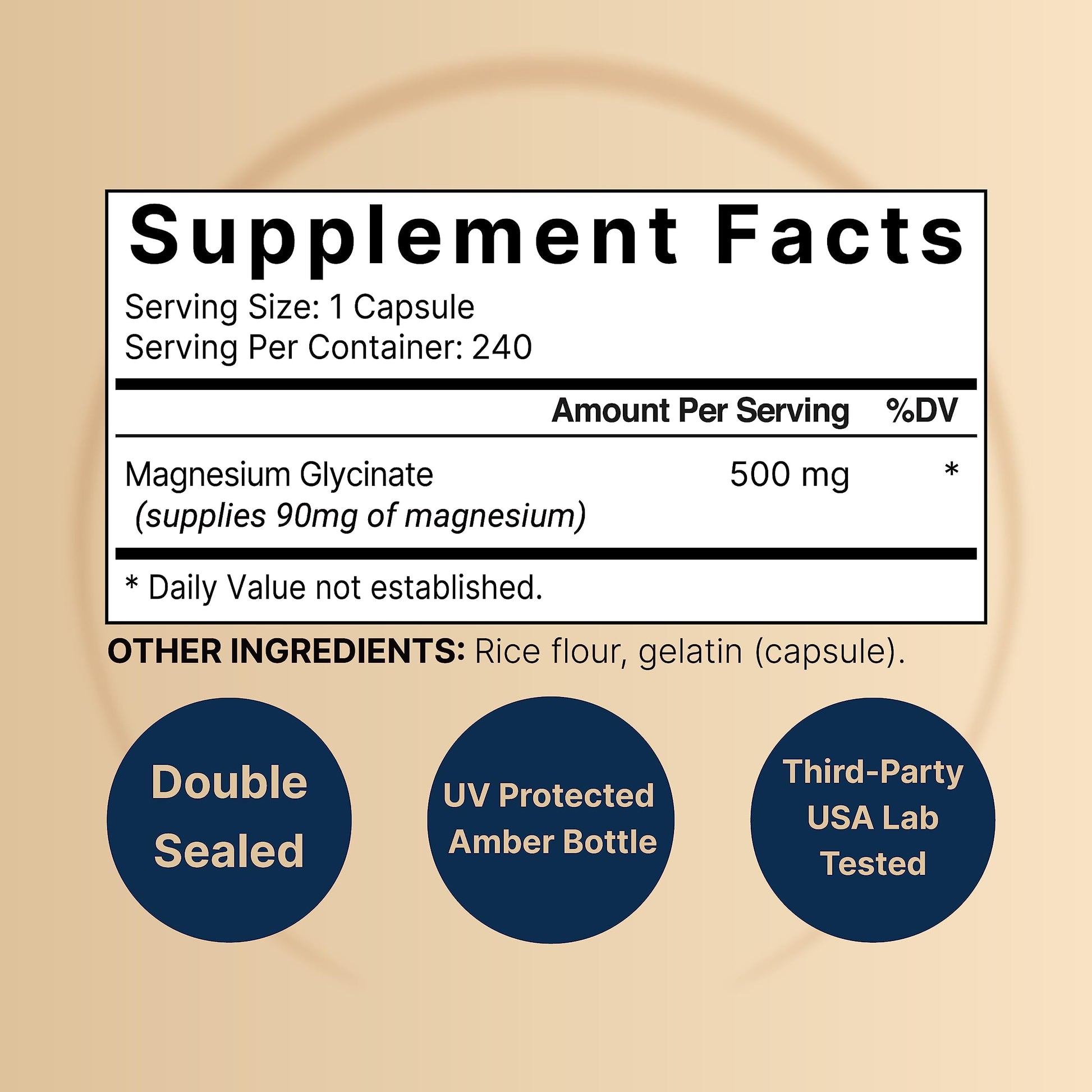 NatureBell Magnesium Glycinate Capsules 500mg | 240 Count, 100% Chelated & Purified NatureBell Au supplements