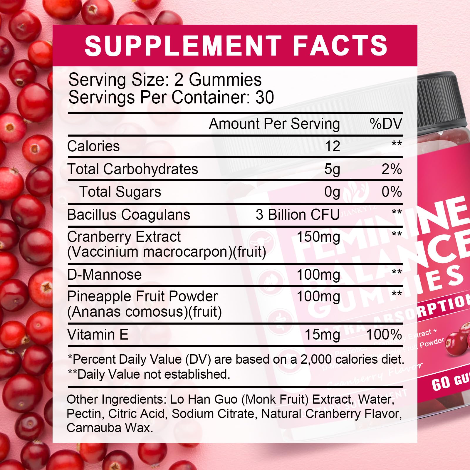 JIANKYTZ (2 Pack) Sugar Free Premium Feminine Balance Gummies for Women - Vaginal Health, Antioxidant, Digestive Health, PH Balance Support, Vaginal Probiotics for Women Gummies, Max Absorption JIANKYTZ Au supplements