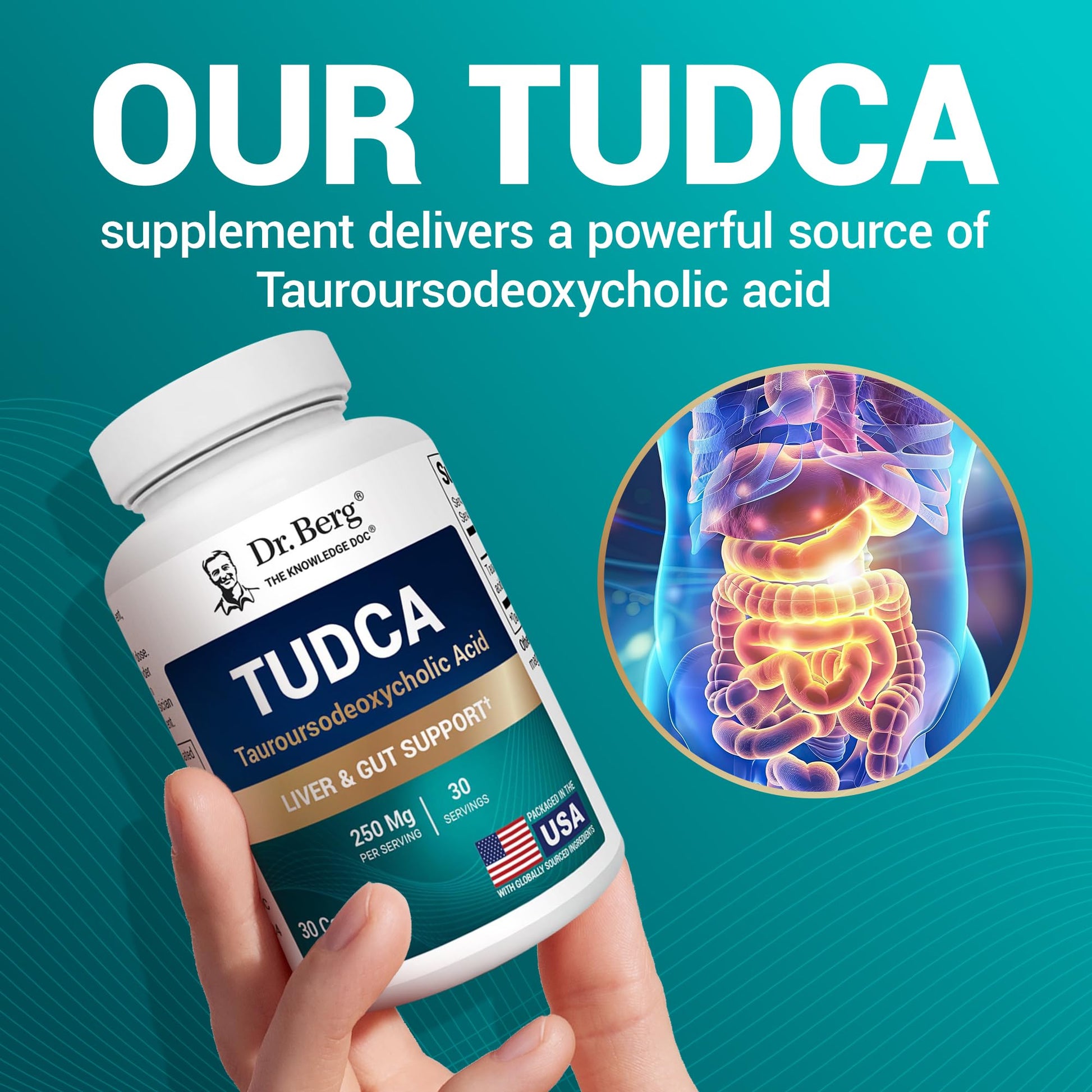 Dr. Berg TUDCA Supplement (Tauroursodeoxycholic Acid) - Powerful Formula for Liver Health, Bile Flow, Gallbladder Support, and Digestive Health* - 30 Capsules Dr. Berg Nutritionals Au supplements