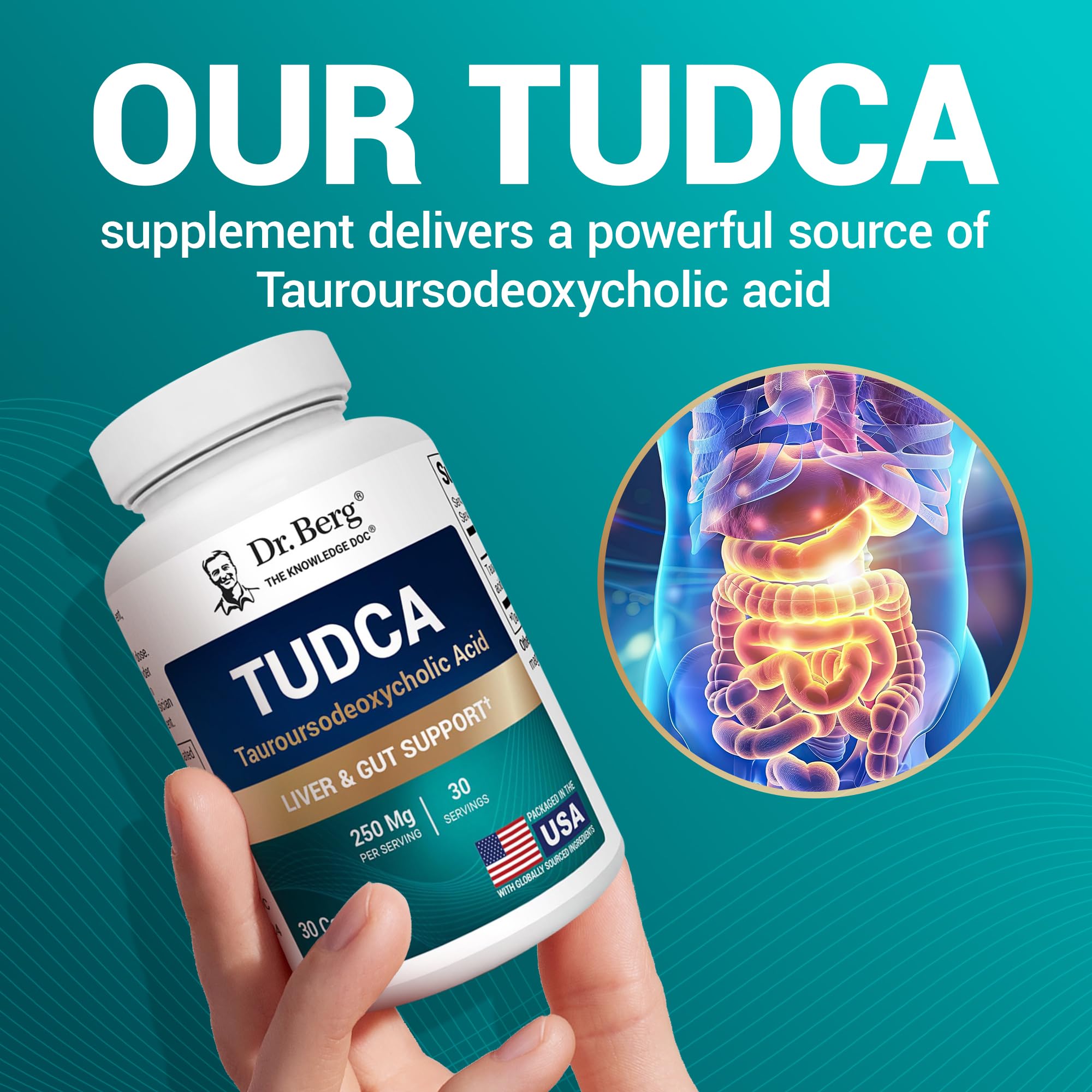 Dr. Berg TUDCA Supplement (Tauroursodeoxycholic Acid) - Powerful Formula for Liver Health, Bile Flow, Gallbladder Support, and Digestive Health* - 30 Capsules Dr. Berg Nutritionals Au supplements