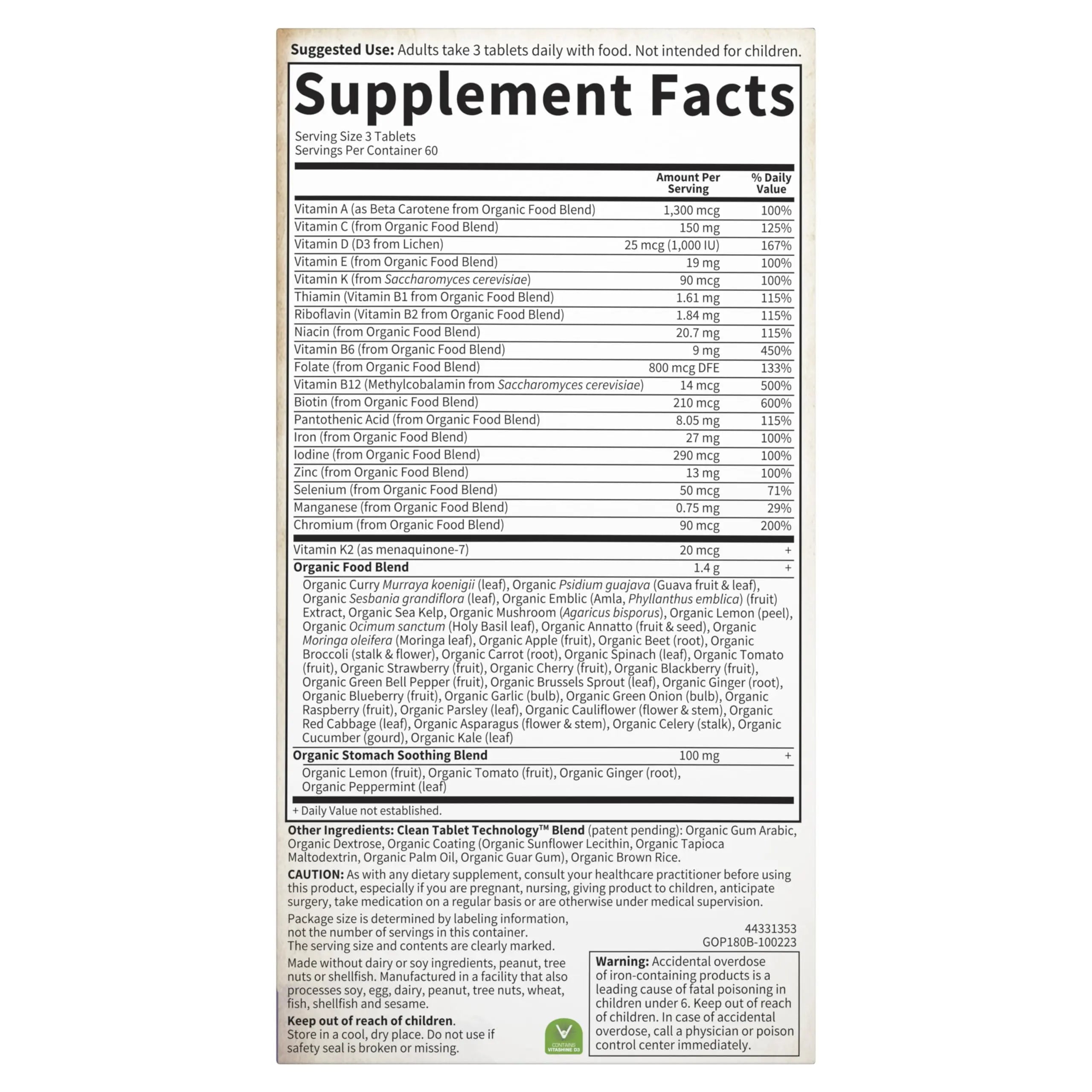 Garden of Life Organics Women’s Prenatal Multivitamin with Vitamin D3, B6, B12, C & Iron, Folate for Energy & Healthy Fetal Development – Organic Garden of Life Au supplements