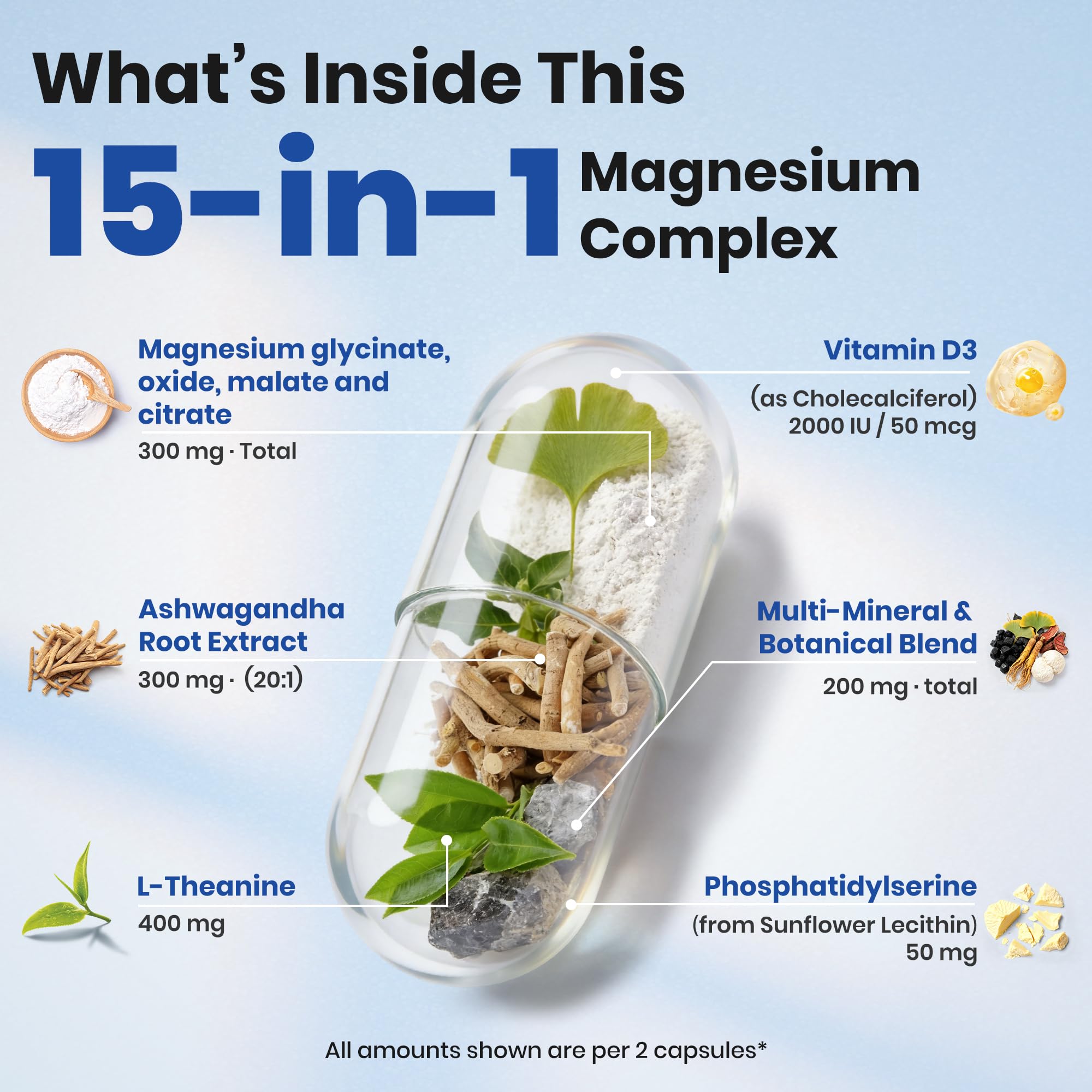 VEV DeepCalm Magnesium Complex for Women – 15-in-1 Glycinate & Citrate Capsules with Ashwagandha & L-Theanine – 120 Vegan Capsules VEV Au supplements