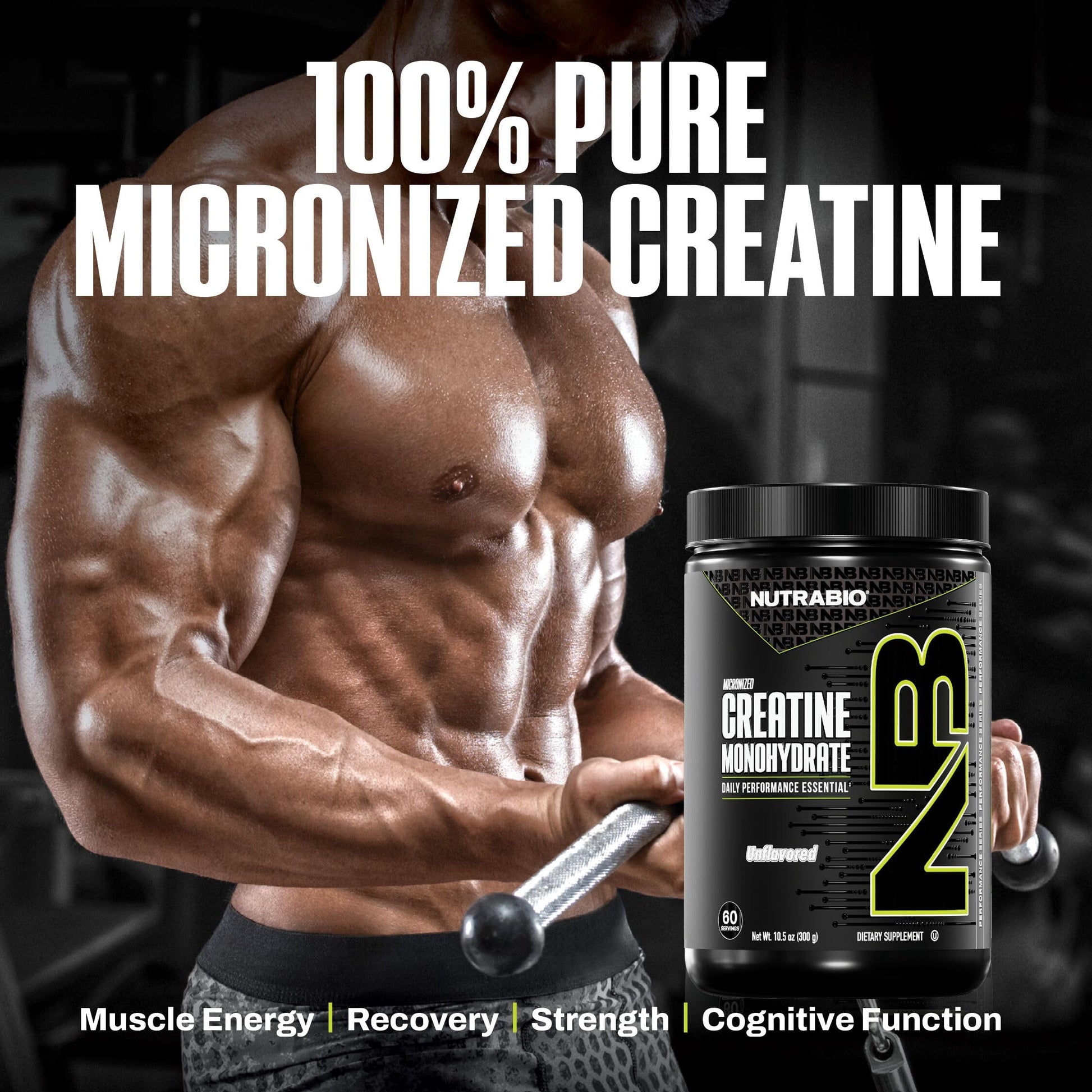 NutraBio Pure Micronized Creatine Monohydrate Powder Supplement, Unflavored, (300 g) - Supports Bulk Muscle Energy, Recovery, and Strength - HPLC Tested Creatine Powder Supplement for Men and Women NutraBio Au supplements