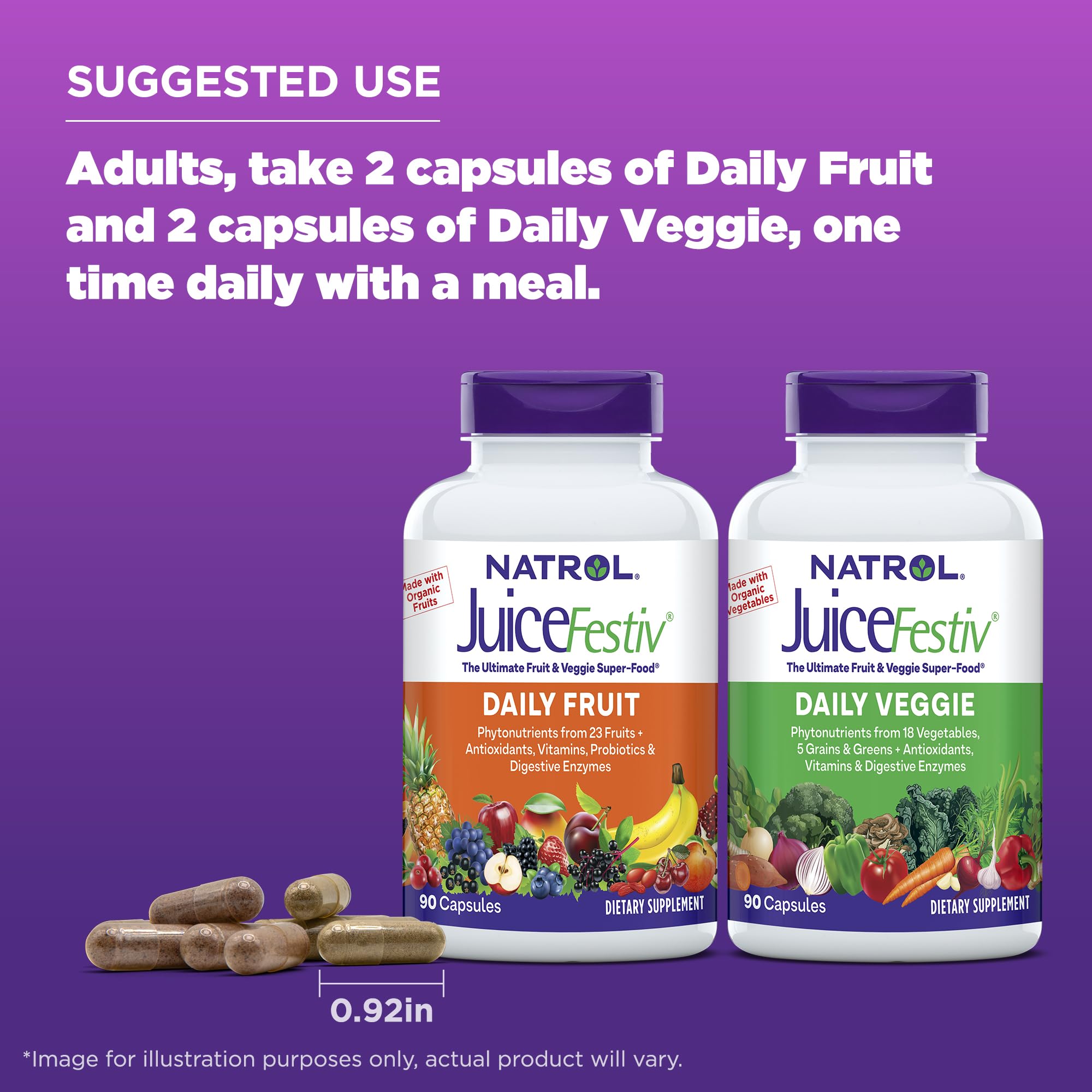 Natrol JuiceFestiv, Vitamins and Supplements for Nutrition & Well-Being, Antioxidants for Cellular Health, 90 Capsules (2-Count), Up to a 45 Day Supply Natrol Au supplements