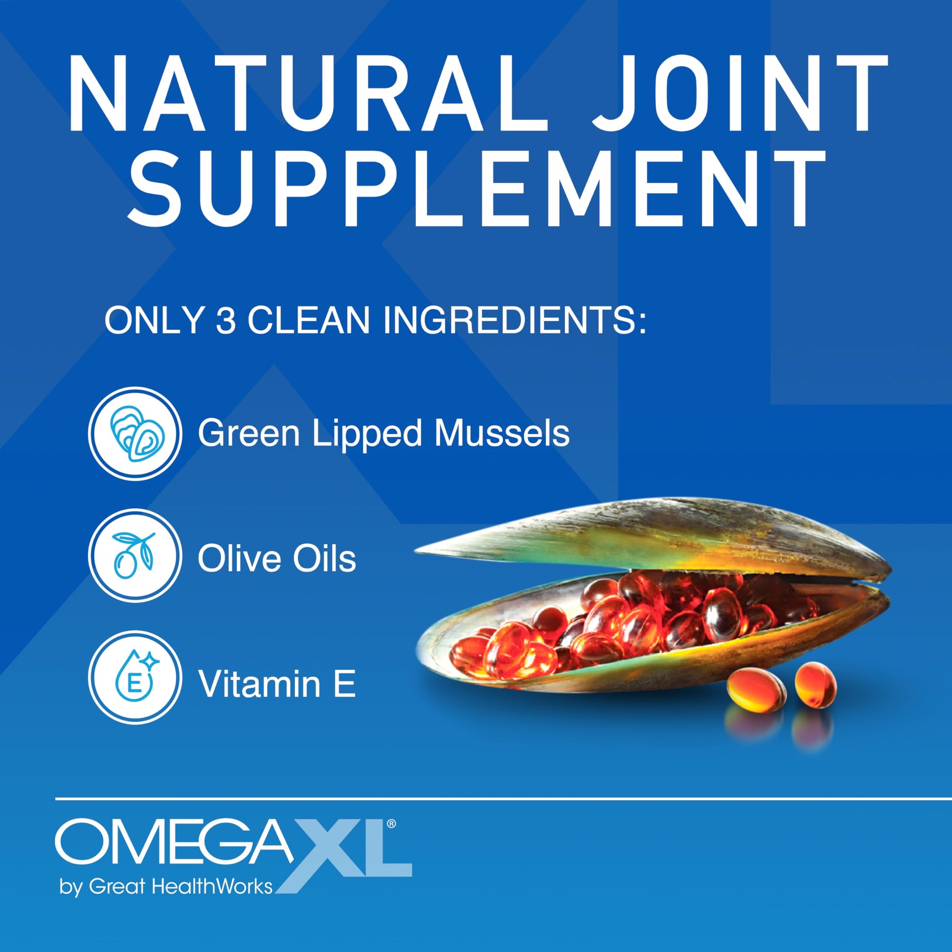 OmegaXL Joint Support Supplement - Natural Muscle Support, Green Lipped Mussel Oil, Soft Gel Pills, Drug-Free, 60 Count (2 Pack) OmegaXL Au supplements