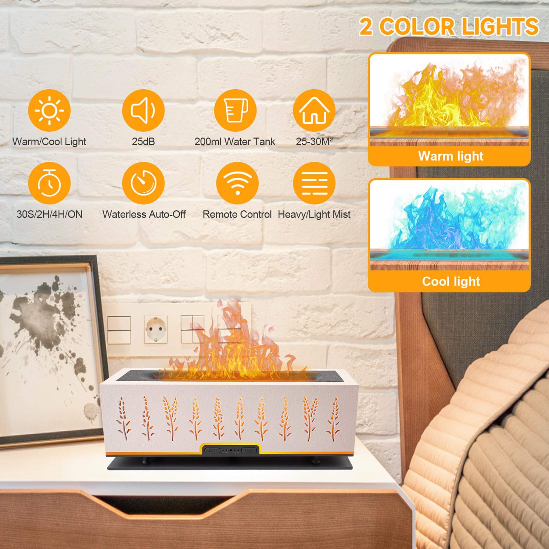 WENPHONE Flame Air Aroma Diffuser Humidifier, Essential Oil Diffuser, 200ml Aromatherapy Diffuser WENPHONE Au supplements