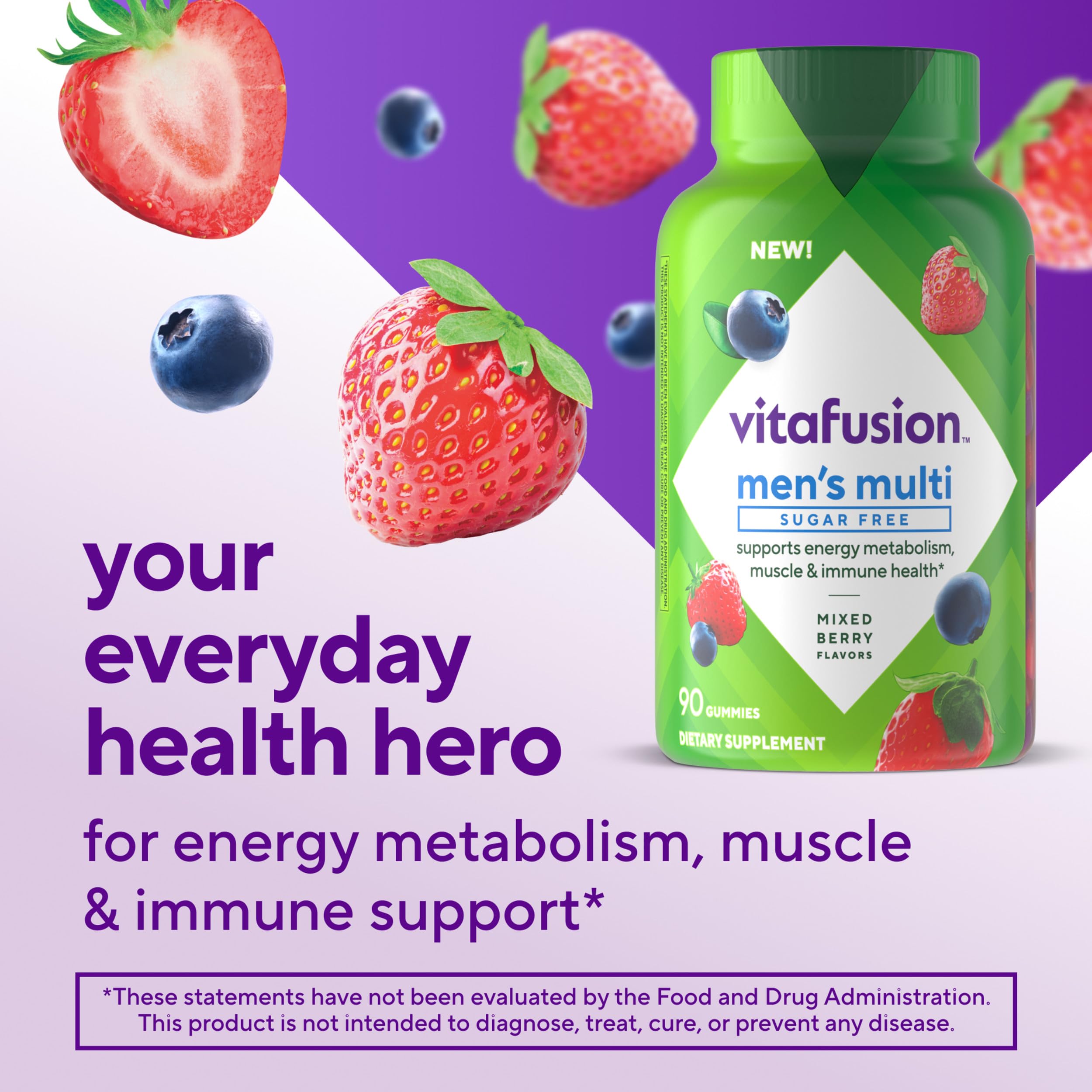 vitafusion Sugar Free Men’s Multi Daily Gummy Multivitamins, Supports Energy Metabolism, Muscle and Immune Health Vitafusion Au supplements