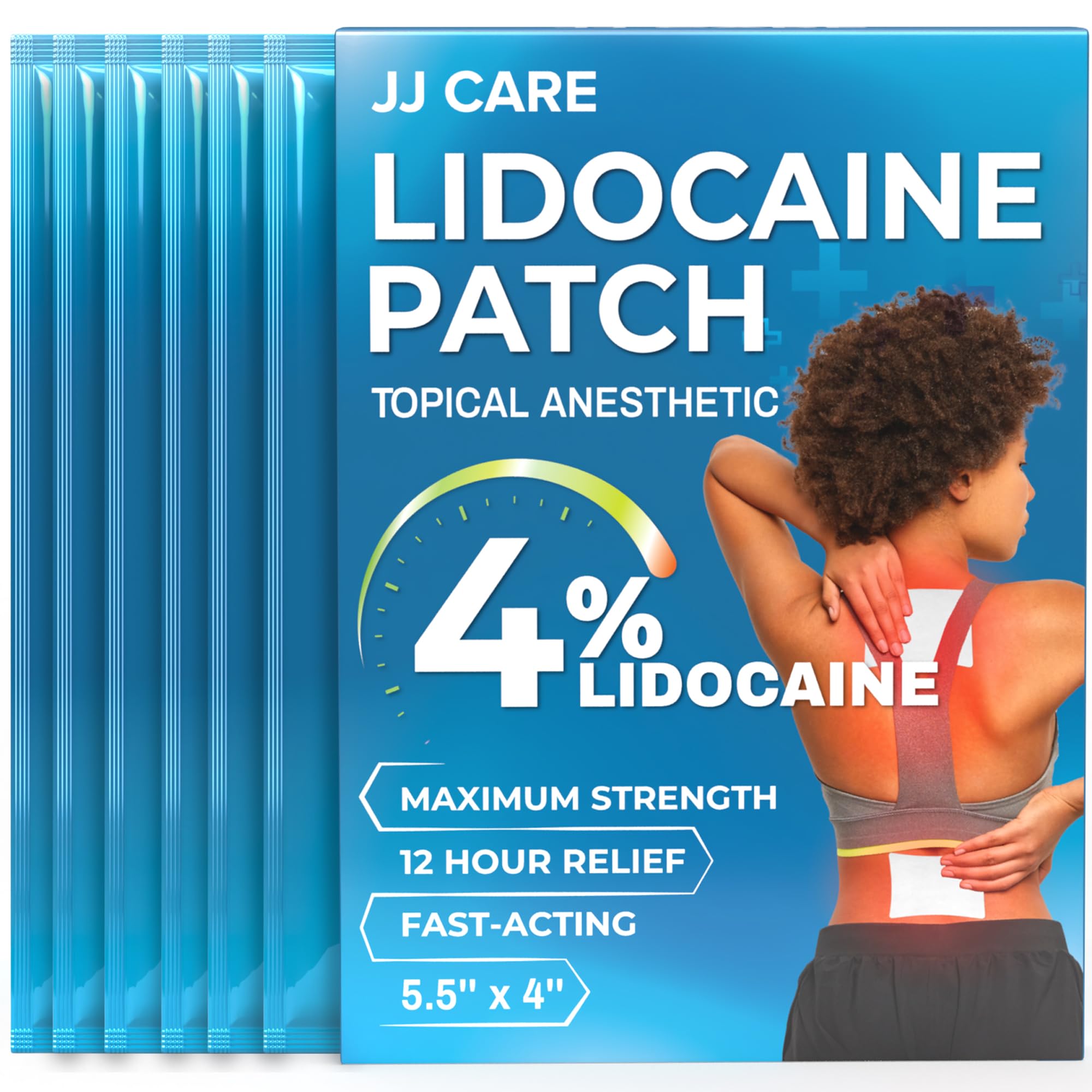 JJ CARE Lidocaine Patches [Pack of 30], 4” x 5.5” Lidocaine 4% Maximum Strength Back Pain Relief Patches for Fast Numbing of Aches, Pains, Back, Neck, Shoulder, Muscle Soreness JJ CARE Au supplements