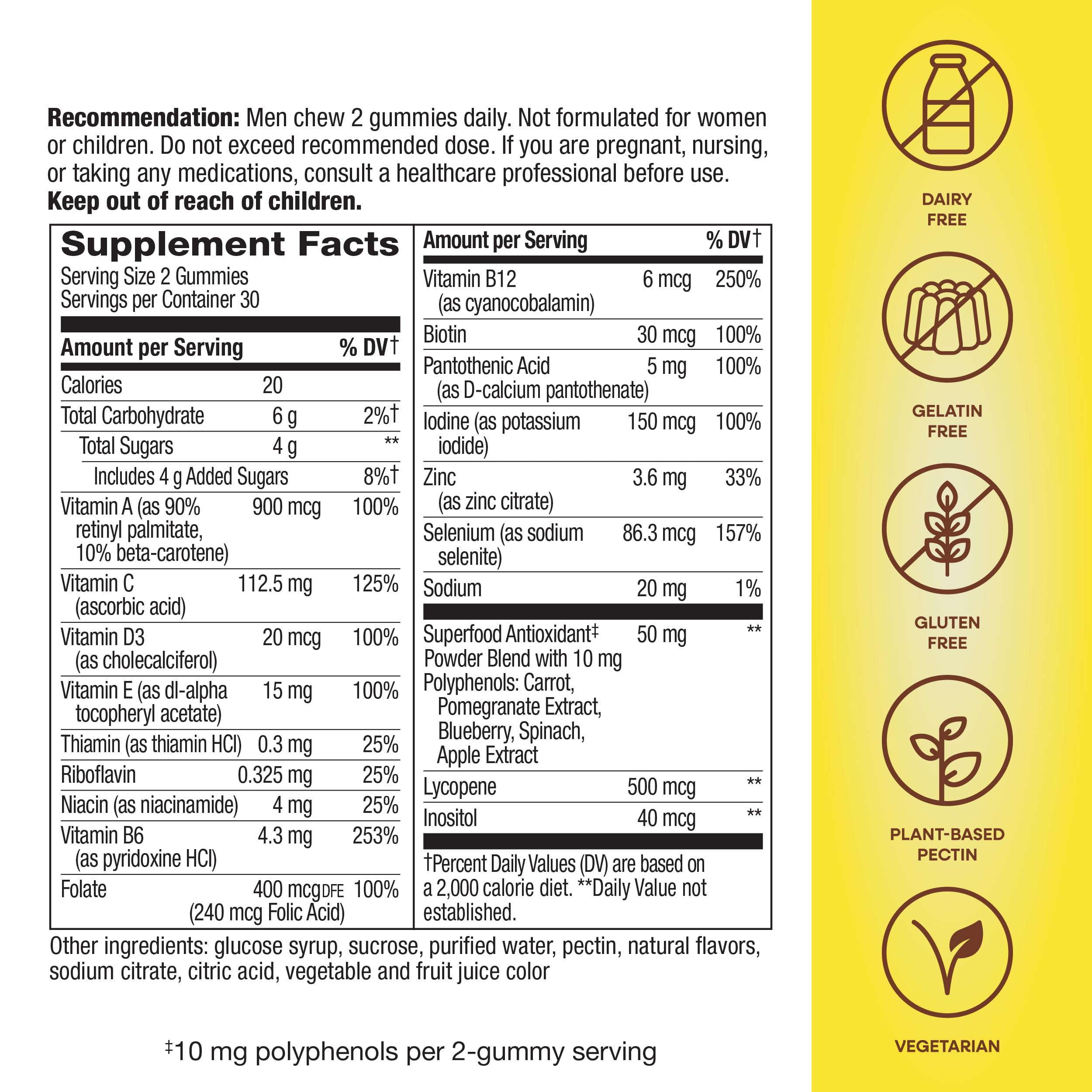 Nature's Way Alive! Men's Multivitamin Gummies, Supports Energy Metabolism*, Muscle Function*, Superfood Antioxidants(1) Nature's Way Au supplements