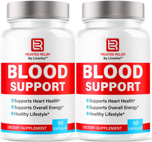 (2 Pack) Trusted Relief Blood Support Capsules - Official TrustedRelief Blood Support Vitamin Pills, Natural Trusted Relief Advanced Premium Formula Wellness & Overal Health, 120 Capsules For 2 Months LIVORKAAu supplements