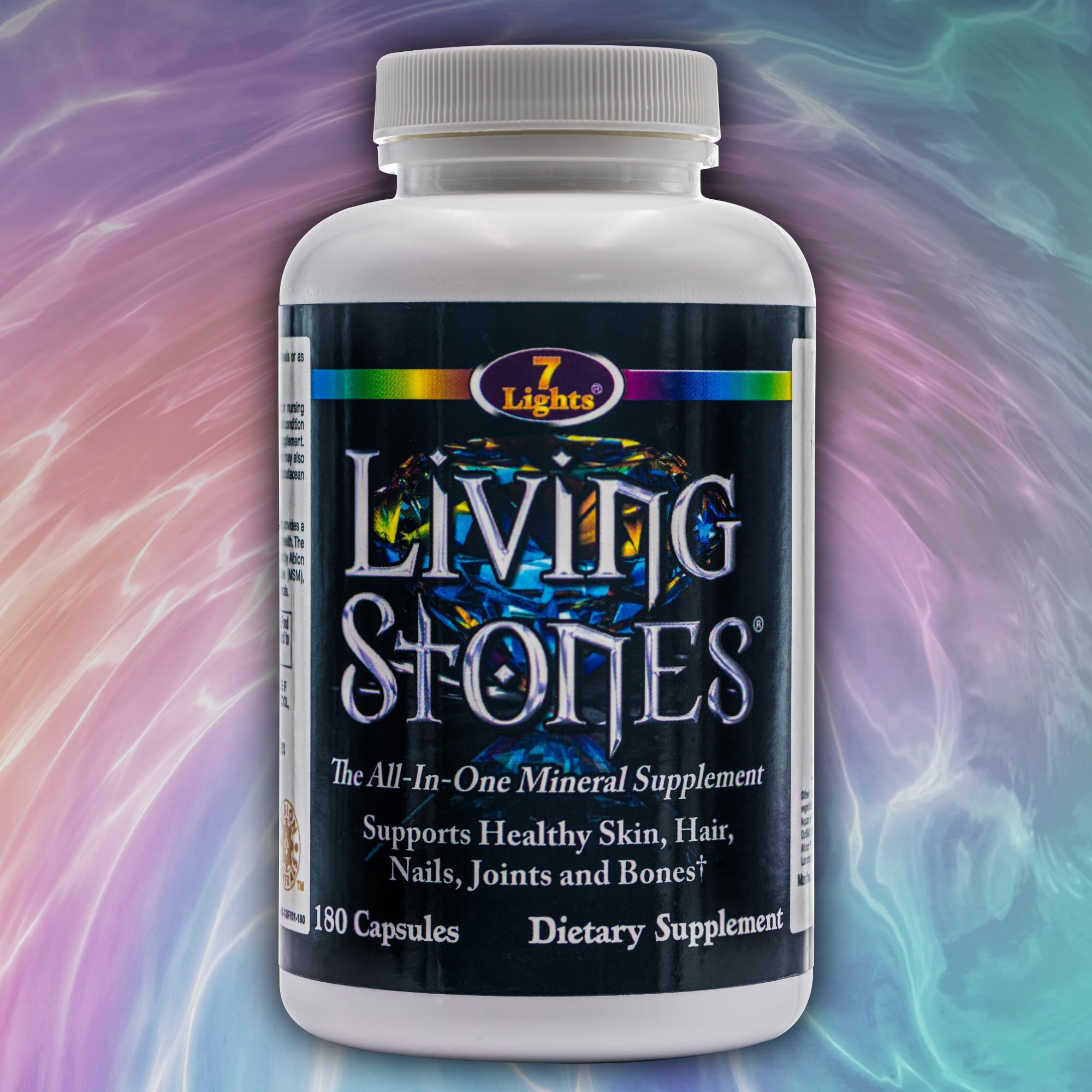 Living Stones, Complete Mineral Supplement with Zinc, Calcium, Magnesium, Selenium, Trace Minerals, No Added Iron, with MSM (Organic Sulfur) and Shilajit, Premium Absorption (30-Day Supply - 180 Caps) 7 Lights Au supplements