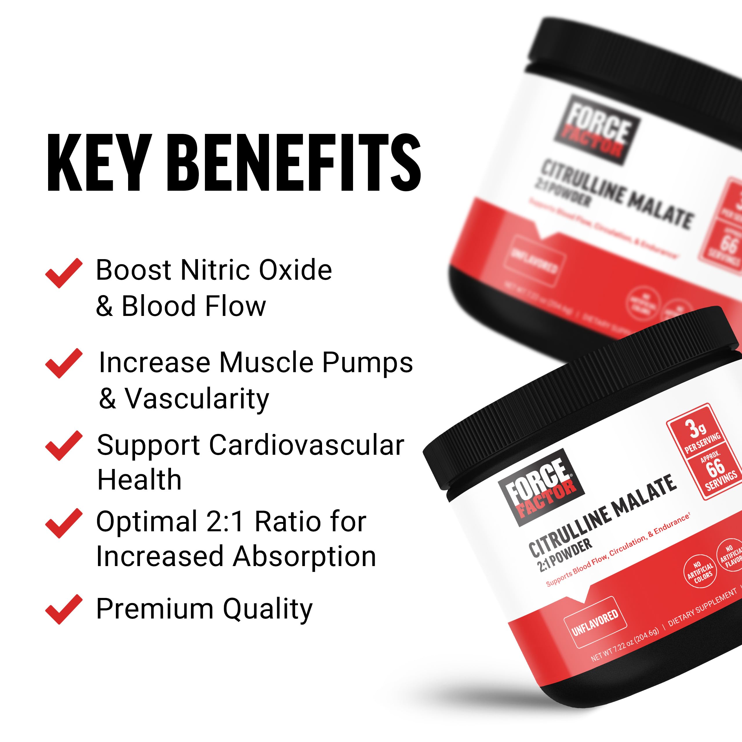 FORCE FACTOR Citrulline Malate 2:1, L Citrulline Supplement for Men to Boost Nitric Oxide Force Factor Au supplements