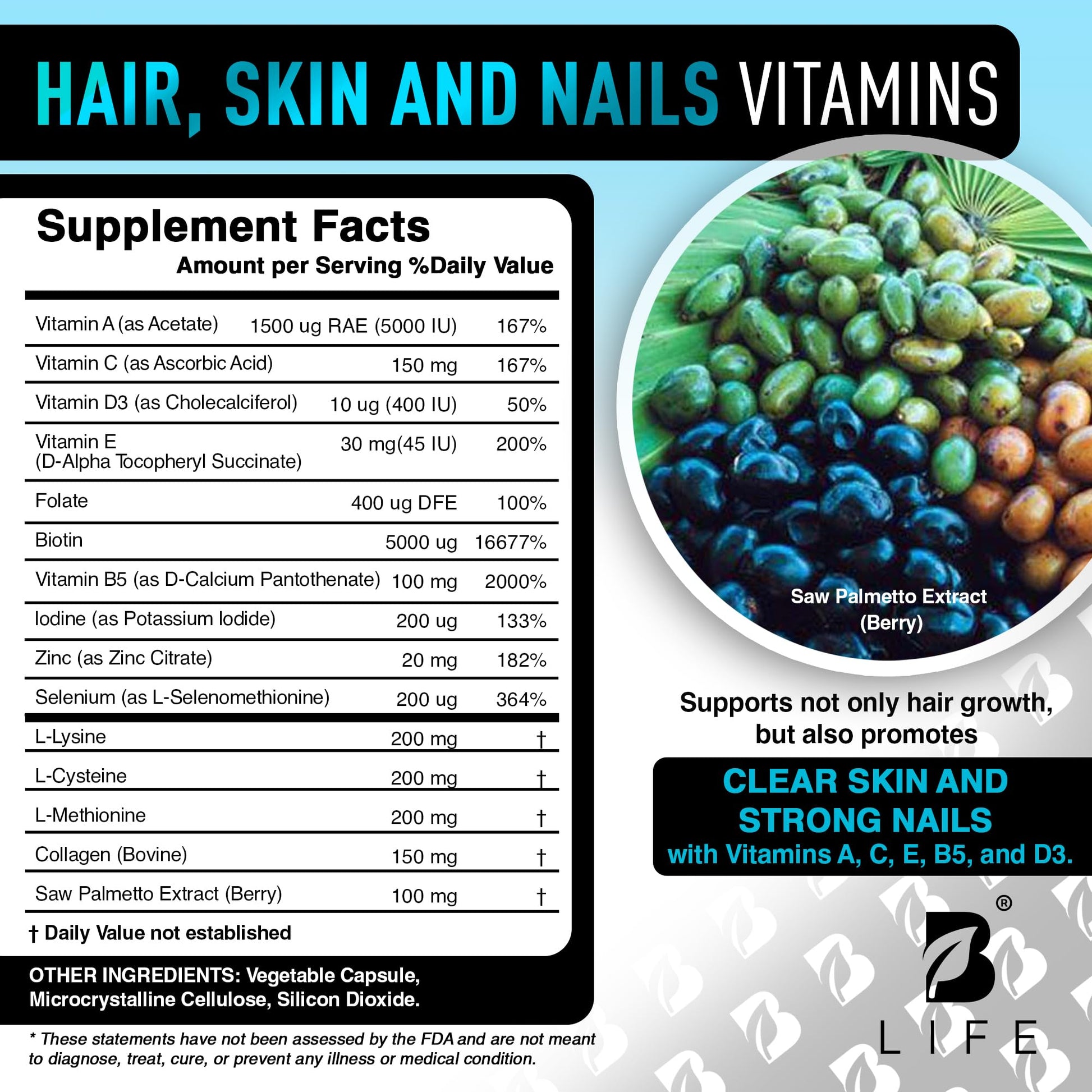 Men’s Hair Growth Supplement – Biotin & Collagen Hair Vitamins for Men – Thicker, Fuller Hair, Nail & Scalp Support – Hair Loss Supplement with Zinc, Selenium & Vitamins A C D E – 240 Capsules B Life Company Au supplements