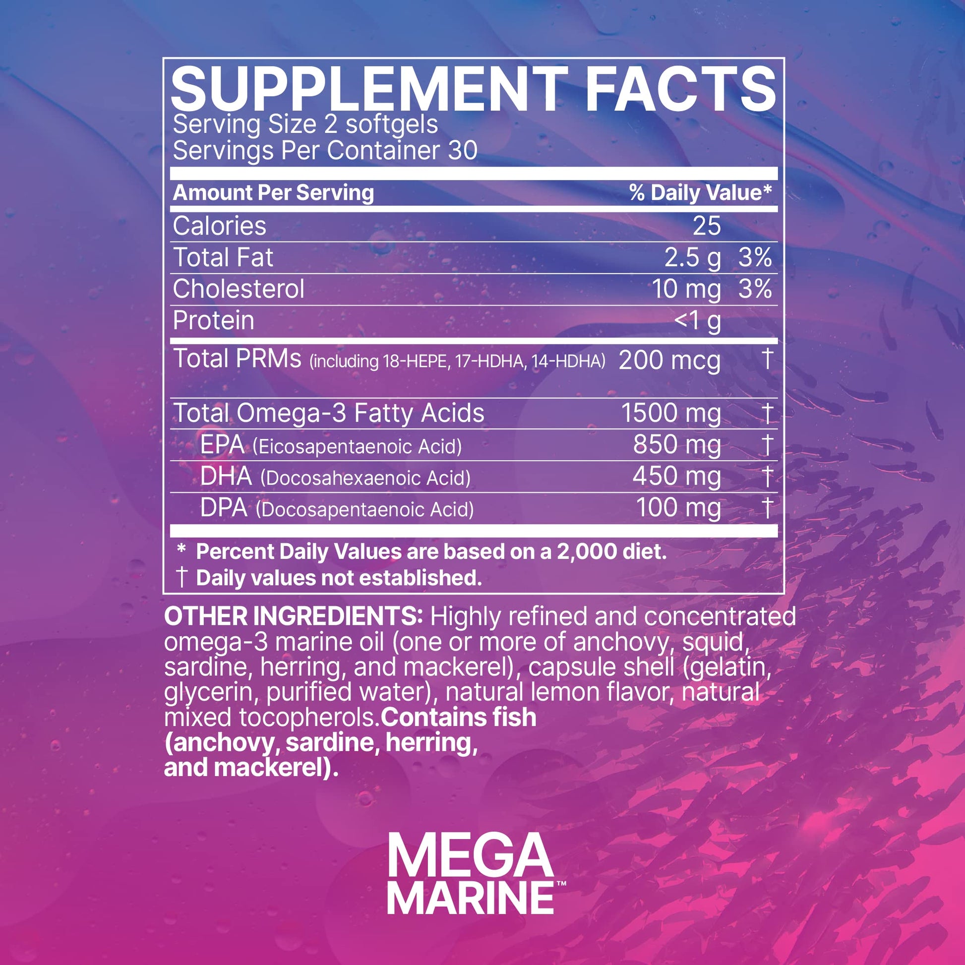 Microbiome Labs MegaMarine Omega 3 Fish Oil Supplements - Gut-Specific EPA DHA Omega 3 Supplement with DPA for Gut Health - Support Immune & Gut Barrier Function (60 Softgels) Microbiome Labs Au supplements