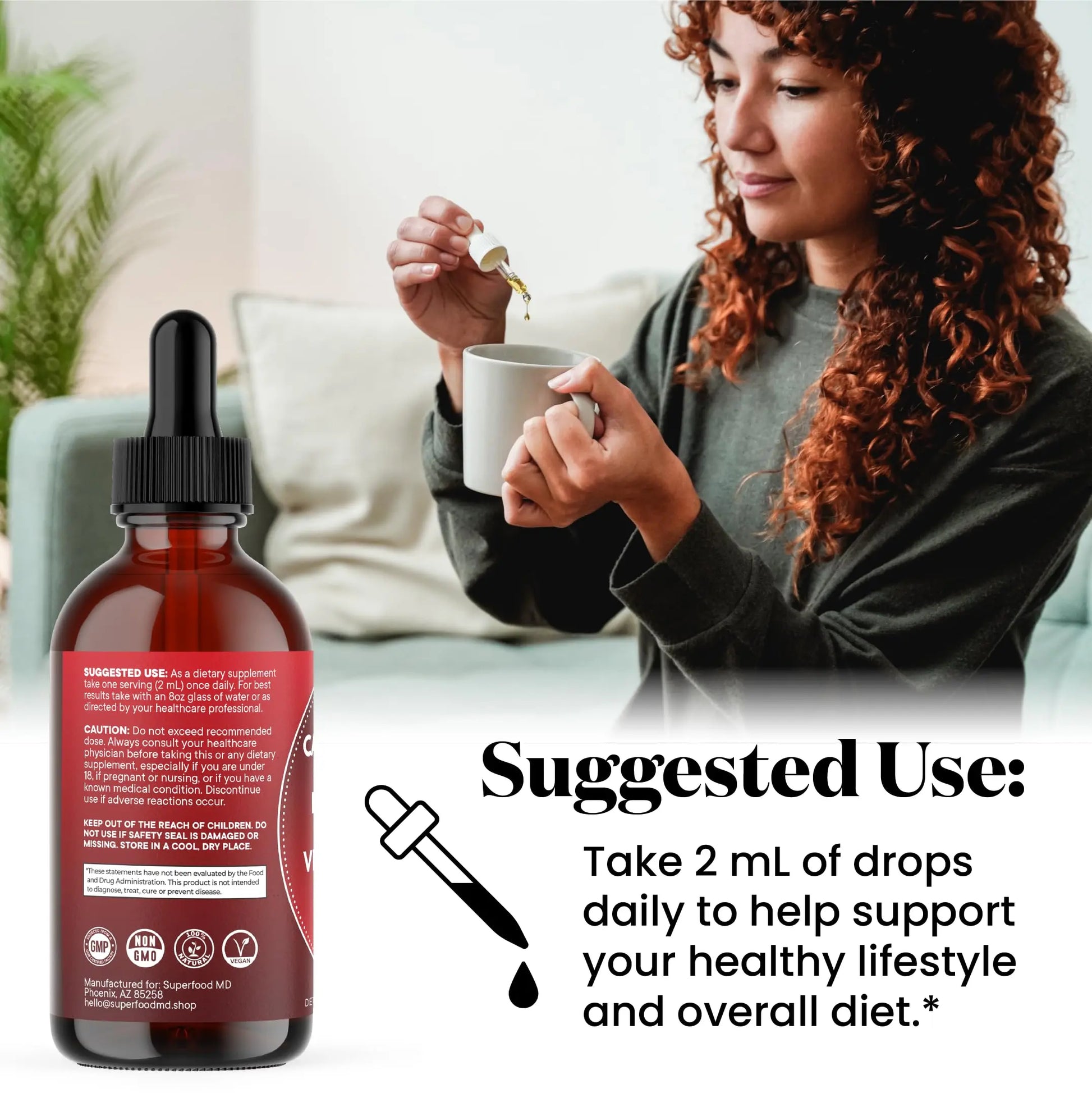 Cayenne Pepper Supplement Liquid Drops + Hawthorn Berry, Vitamin D3 K2 Beet Root Powder, Ceylon Cinnamon, Turmeric Curcumin, Organic Panax Ginseng - 4 OZ Superfood MD Au supplements