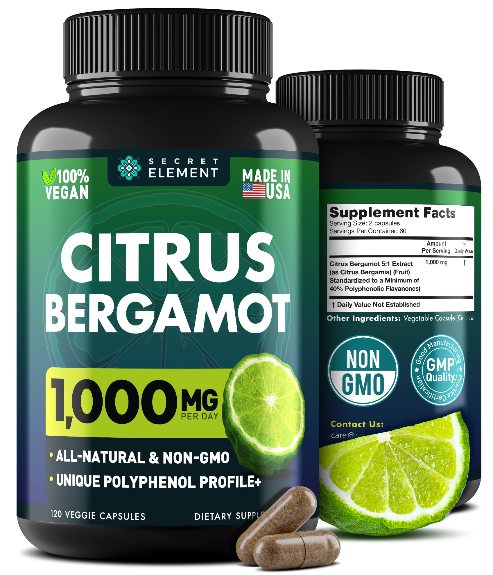 Citrus Bergamot Extract 1000mg - Citrus Bergamot Supplement for Heart, Immune System Secret Element Au supplements