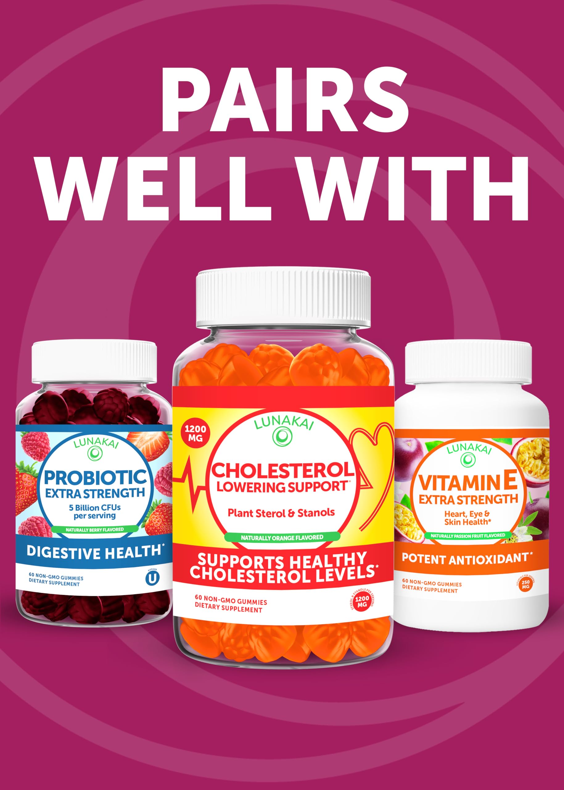 Lunakai USA Made Beet Root Gummies with Antioxidant Blend - Delicious Non-GMO Beet Chews, 60ct Lunakai Au supplements