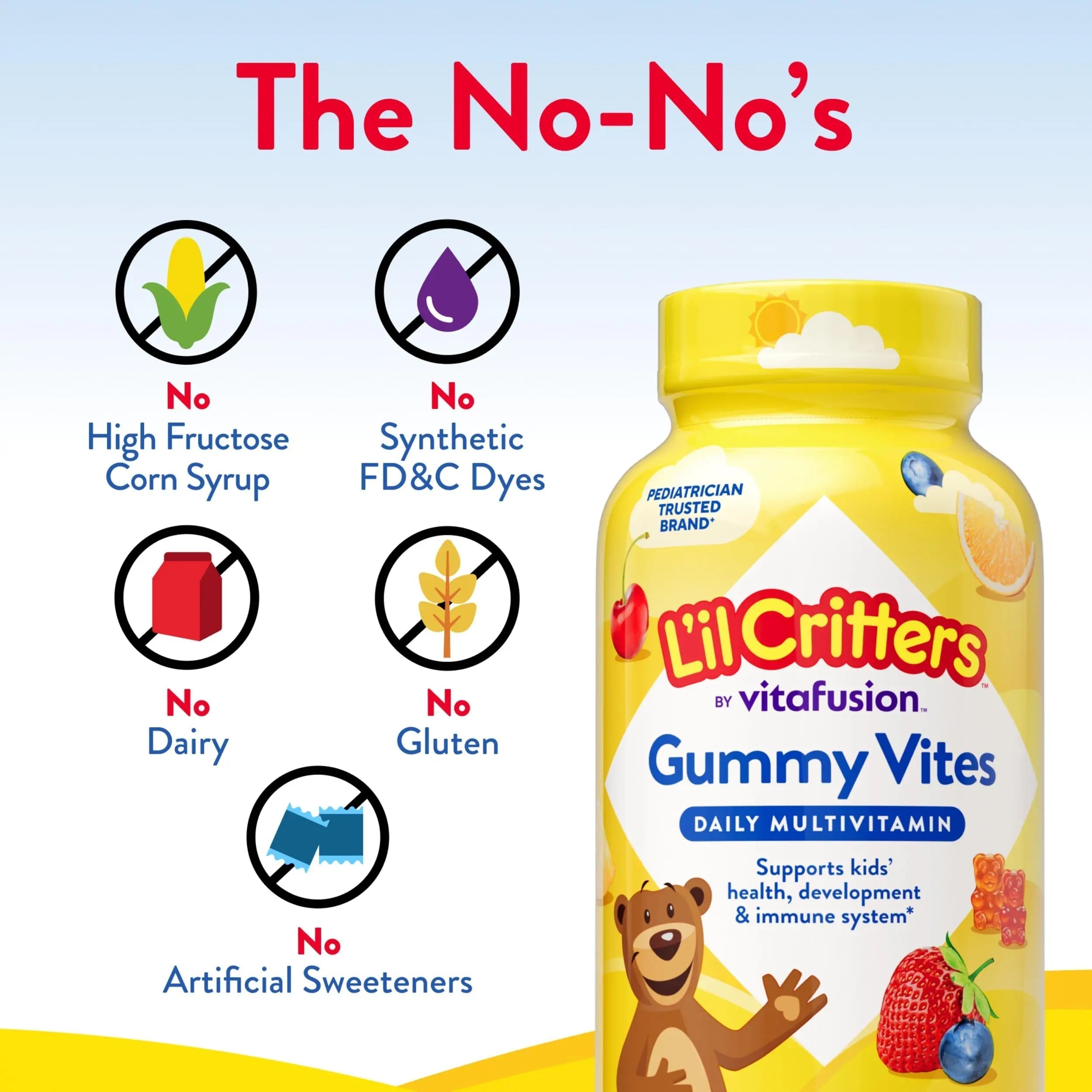 L’il Critters Gummy Vites Daily Gummy Multivitamin for Kids, Vitamin C, D3 for Immune Support Cherry, Strawberry, Orange Lil Critters Au supplements