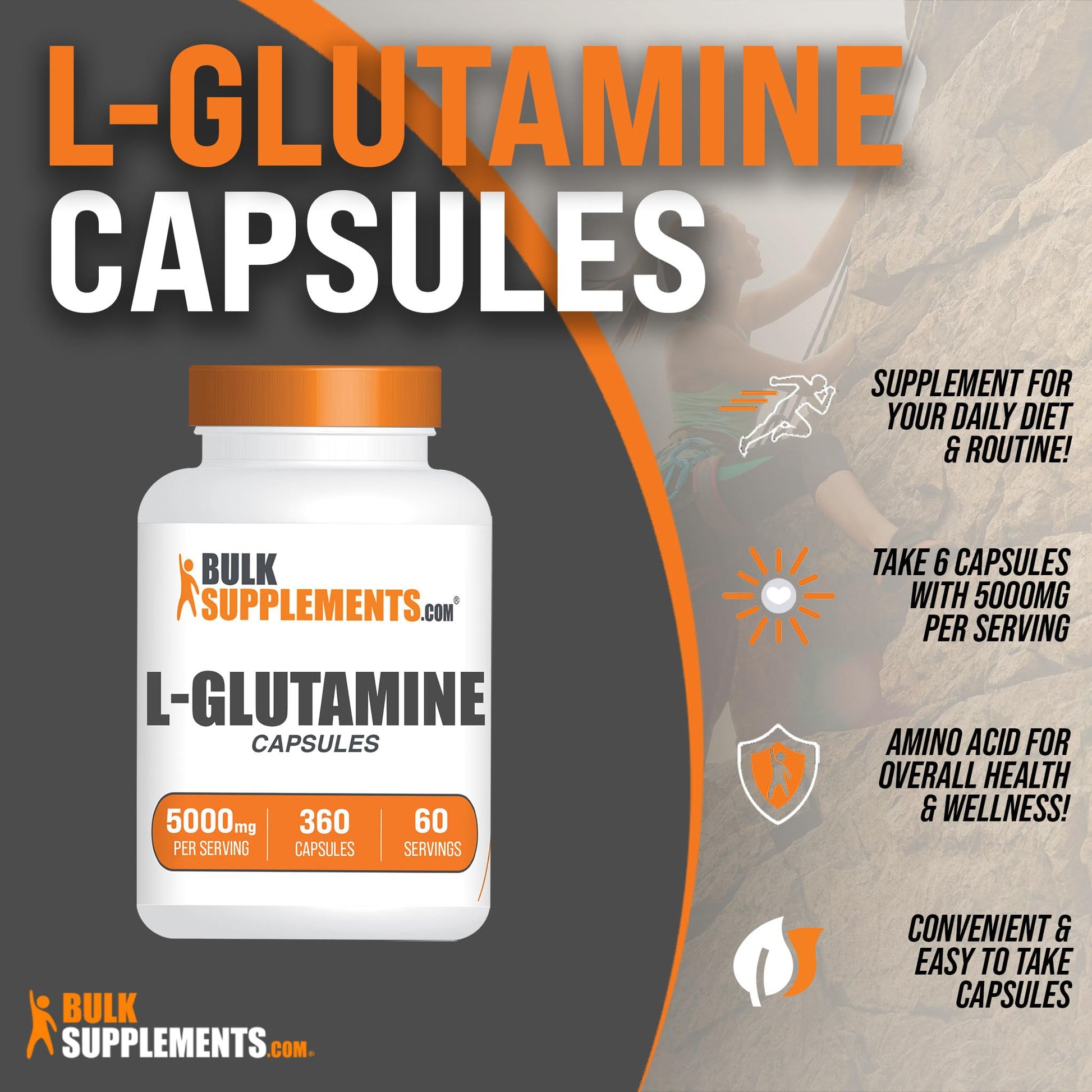 BULKSUPPLEMENTS.COM L-Glutamine Capsules - Glutamine Supplement, L Glutamine BULKSUPPLEMENTS.COM Au supplements