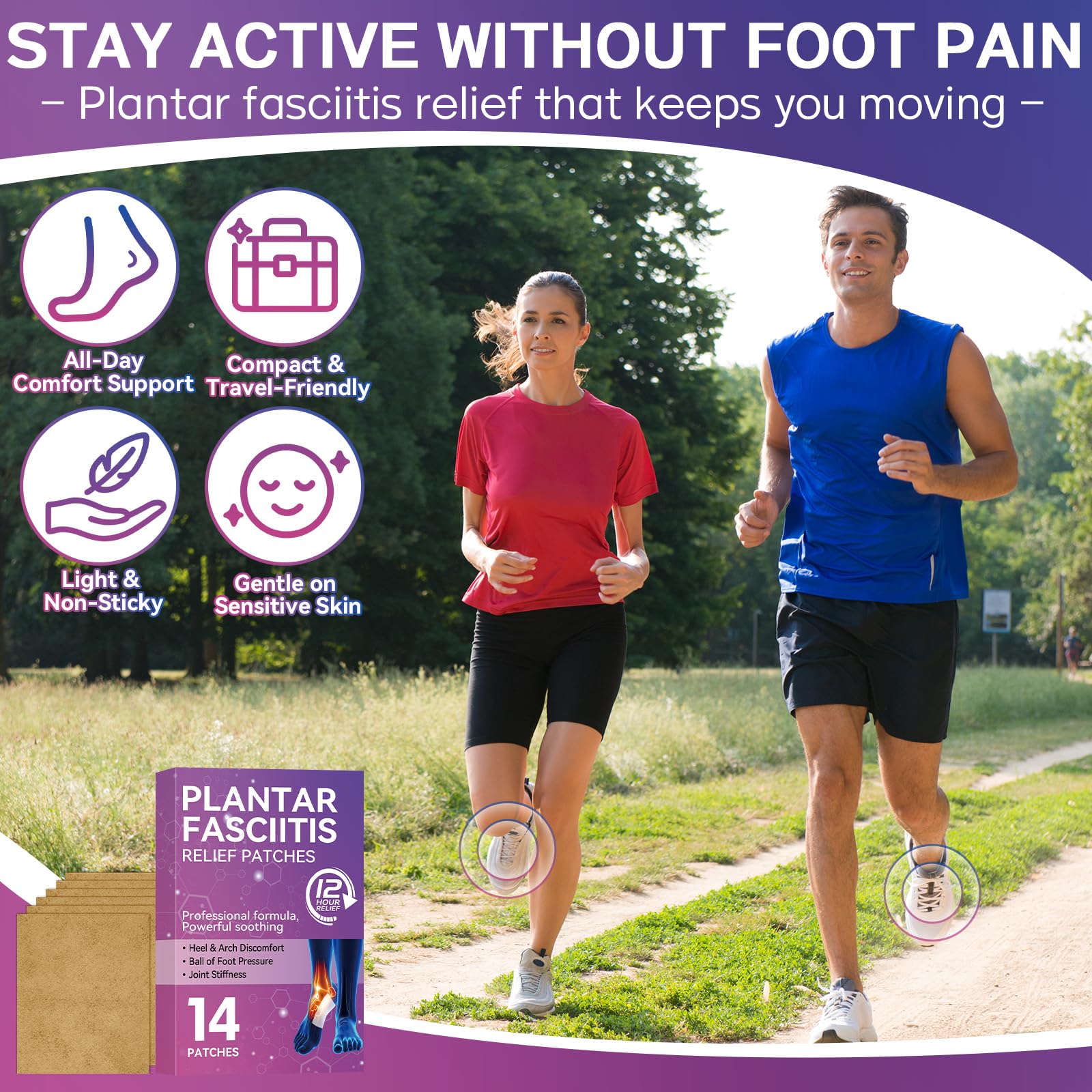 Mosconly Plantar Fasciitis Relief 14 Pcs, Natural Heel Discomfort Relief for Plantar Fasciitis, 12 Hour Maximum Strength Deep Hot, Soothing of Joint Soreness for Heel Discomfort Mosconly Au supplements