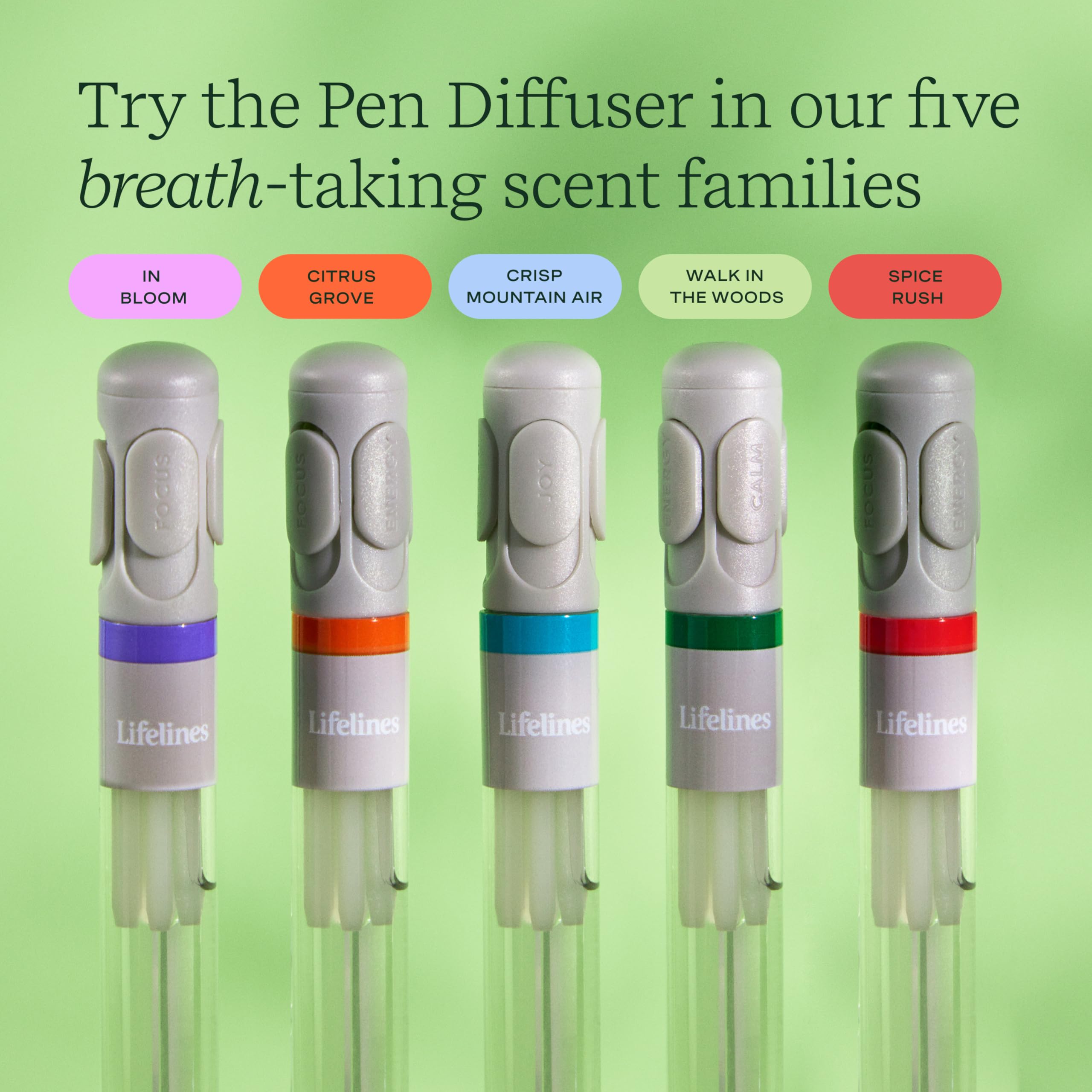 Pen Diffuser in Crisp Mountain Air Essential Oil Blends - Elegant 1.0mm Ballpoint Tip - Black Pen Lifelines Au supplements