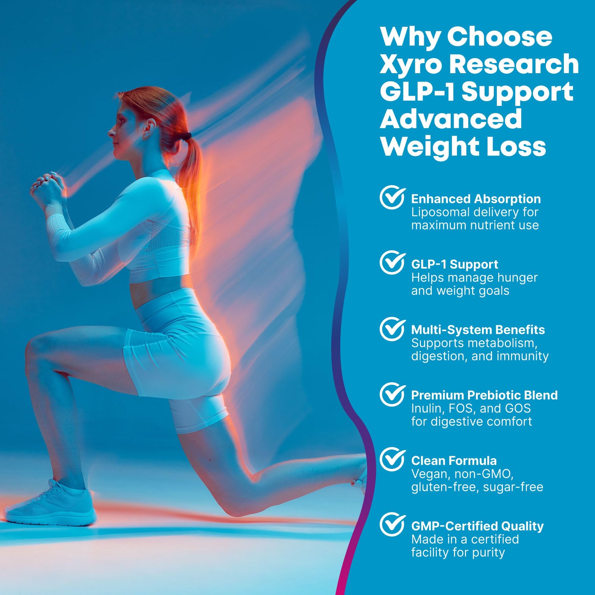 Xyro Research GLP-1 Support Weight Loss Supplement - Appetite Suppressant & Metabolism Booster to Support Natural Hunger Control Curb Cravings Burn Fat & Gut Wellness Xyro Research Au supplements