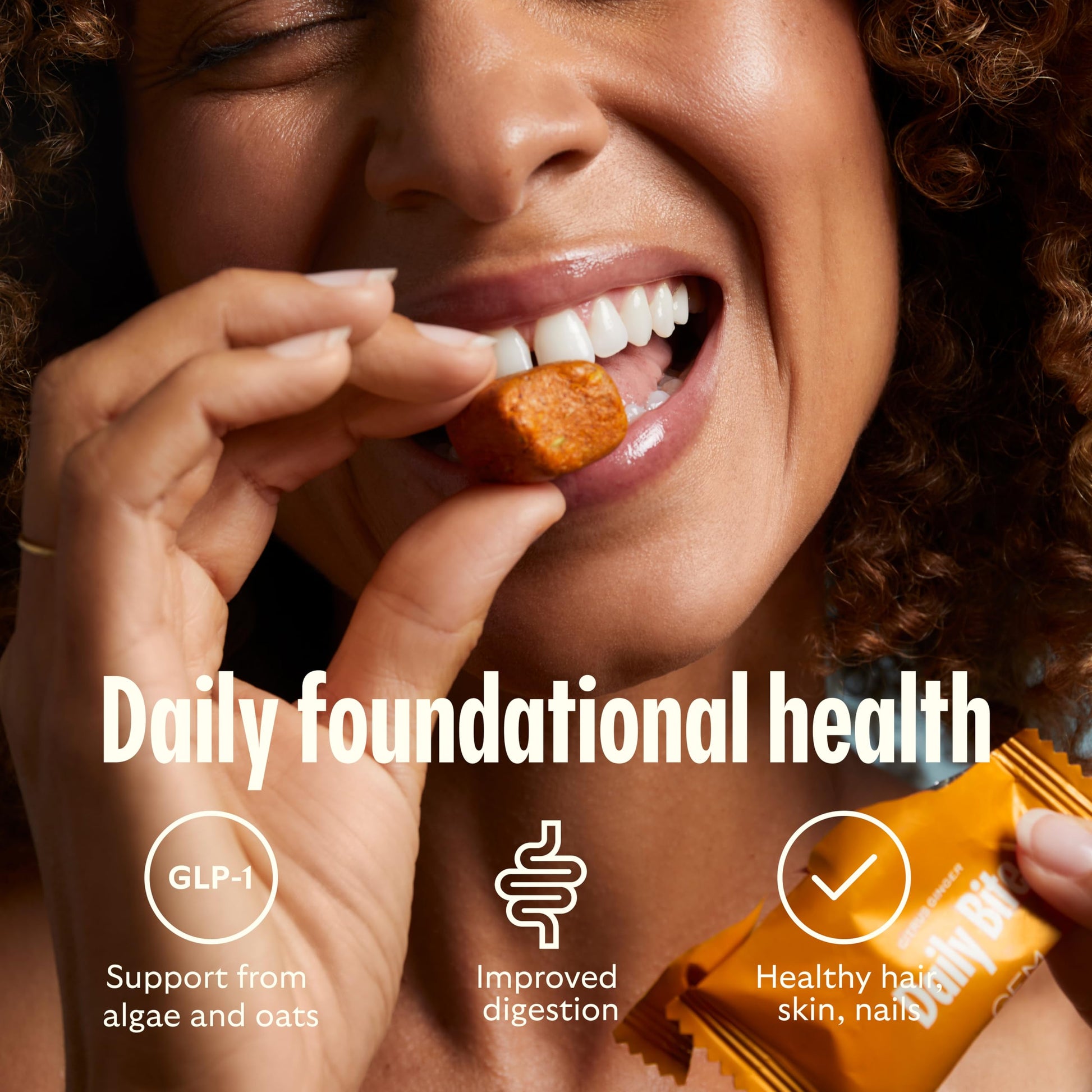 GEM Daily Bite for Women & Men, with 20+ Vitamins, Minerals, & Superfoods Like Zinc, Vitamin D, B-Complex, K, Turmeric, Fiber & Prebiotics, Beta Glucan GLP-1 Support & Immunity (Citrus Ginger,7 count) GEM Au supplements