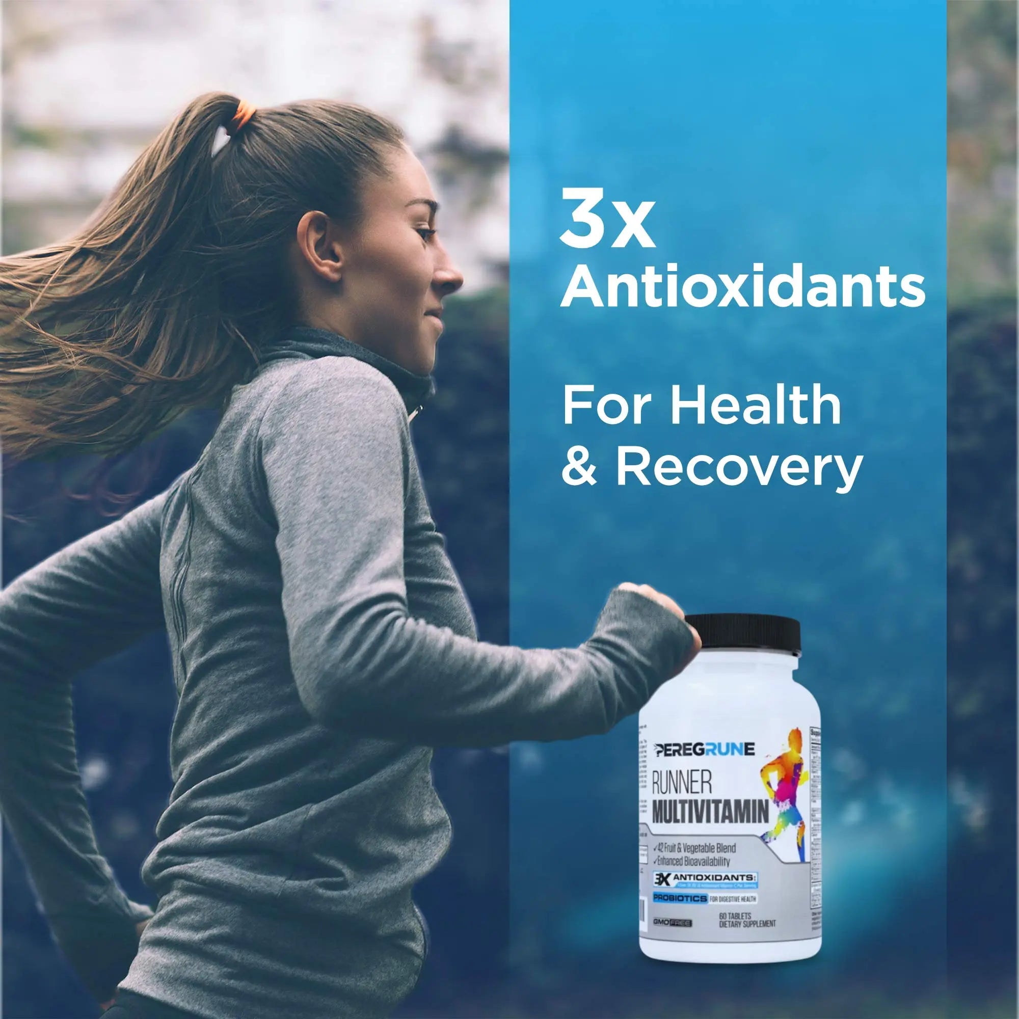 PEREGRUNE Runner Multivitamin & Omega 3 Bundle (1 Month Supply) | Antioxidants for Health & Recovery | Vitamin B Complex for Endurance, Energy, VO2 Max | Joints & Heart: 1,000mg Fish Oil PEREGRUNE Au supplements