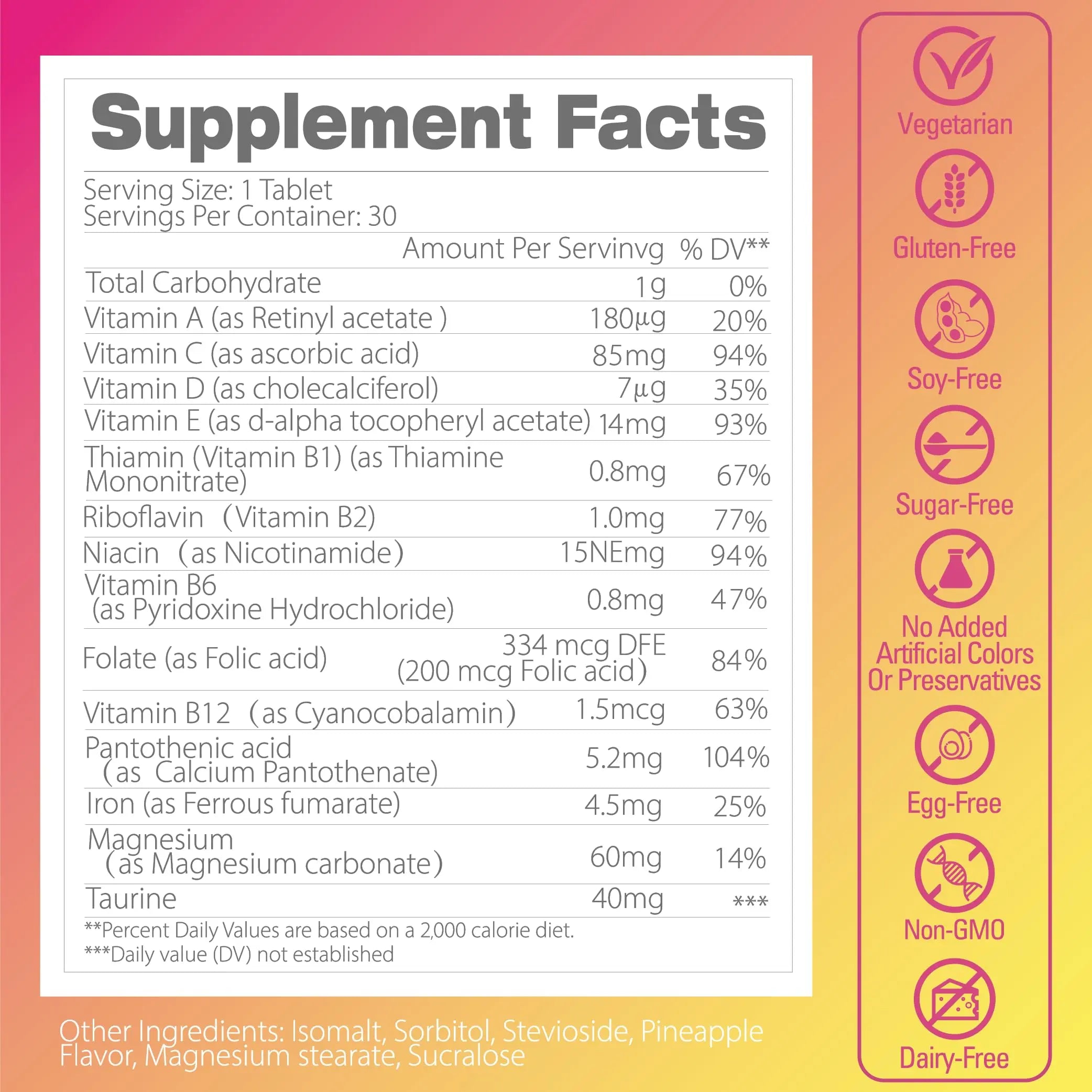 Pentavite She Charge Multivitamin for Women, Pineapple Tropical Chew, Daily Vitamin Supplements with Folate, Support Energy, Calm & Focus, Skin Defense and Cycle Pentavite Au supplements