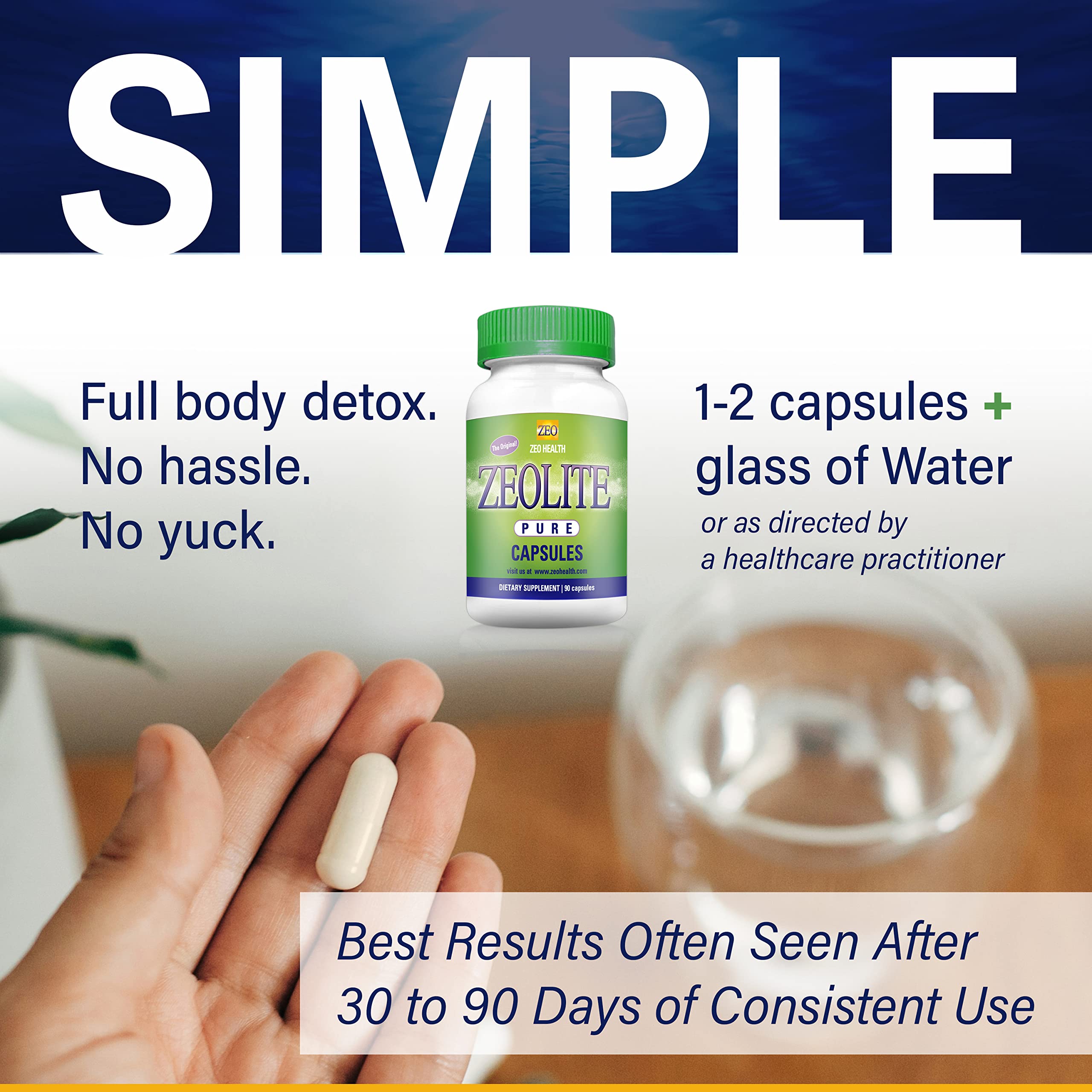 Zeolite Pure Capsules | Zeolite Detox, Extra Strength | Pure, Full Body Cleanse for Women Zeo Health Au supplements
