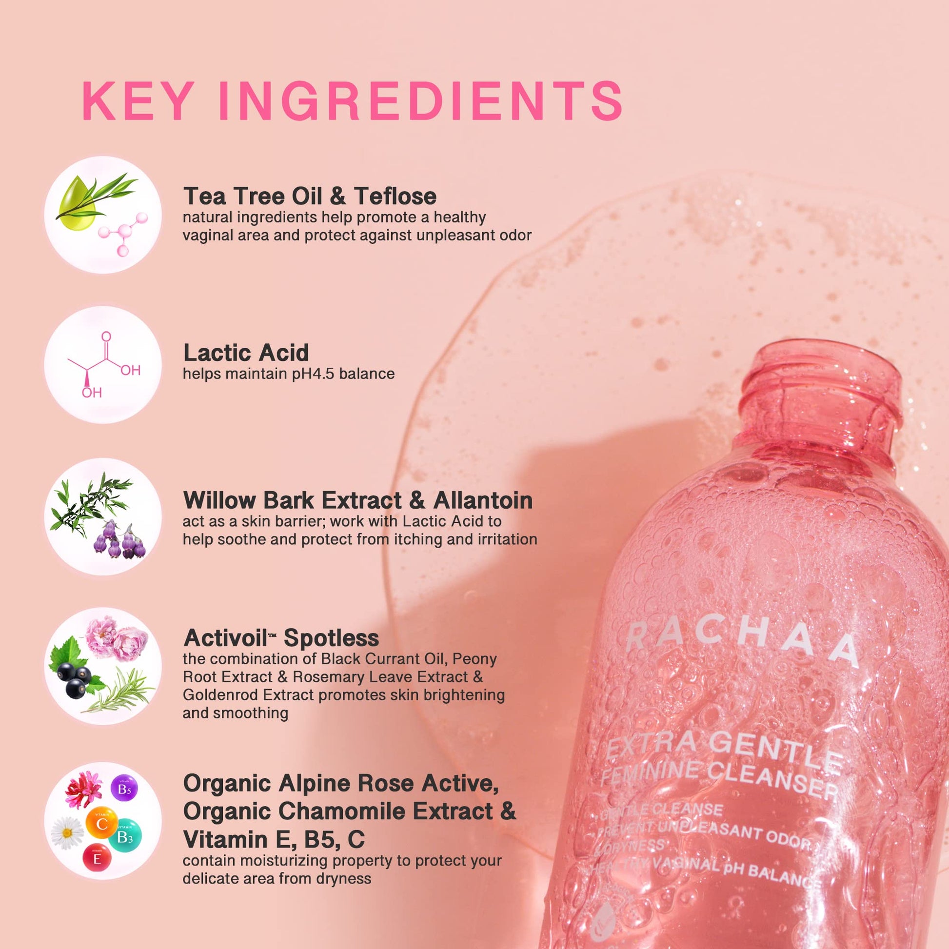 RACHAA Feminine Wash for Women, Lightening and Moisturizing, pH Balance Intimate Wash RACHAA Au supplements