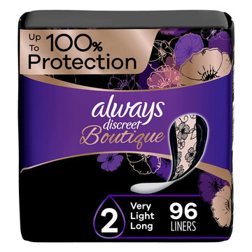 Always Discreet Boutique Adult Incontinence & Postpartum Liners For Women, Size 2, Very Light Always Discreet Au supplements