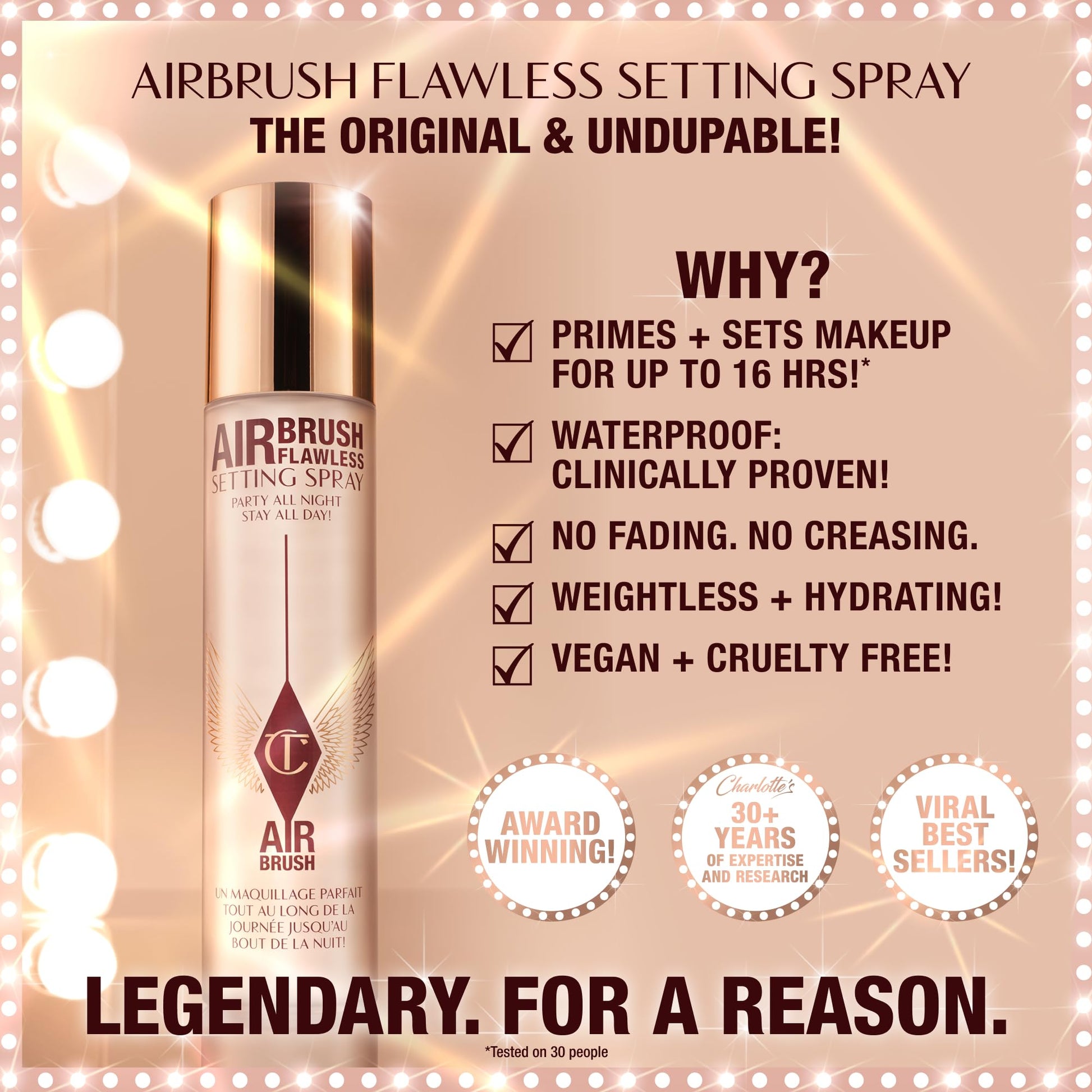 Charlotte Tilbury Airbrush Flawless Setting Spray - Ultra-Fine Hydrating Mist to Prime & Set Face Makeup For Up to 16Hr - Soothes, Blurs Pores & Calms Skin (100ml) Charlotte Tilbury Au supplements