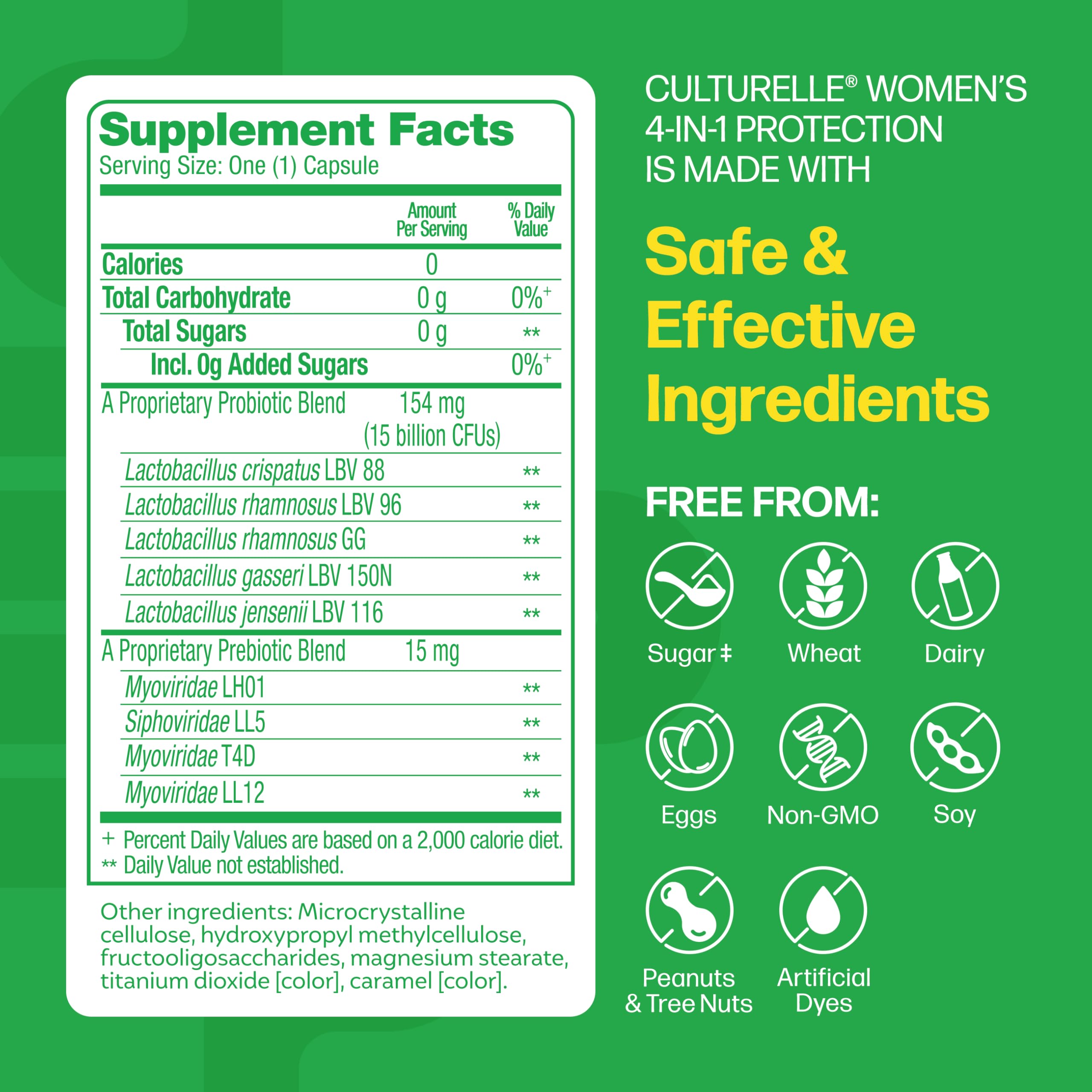 Culturelle 4-in-1 Probiotics for Women, Daily Probiotic & Prebiotic Supplement to Support Vaginal Health, Digestive Health, Immune Health, Occasional Diarrhea, Gas & Bloating Relief, Non-GMO, 30 Count Culturelle Au supplements