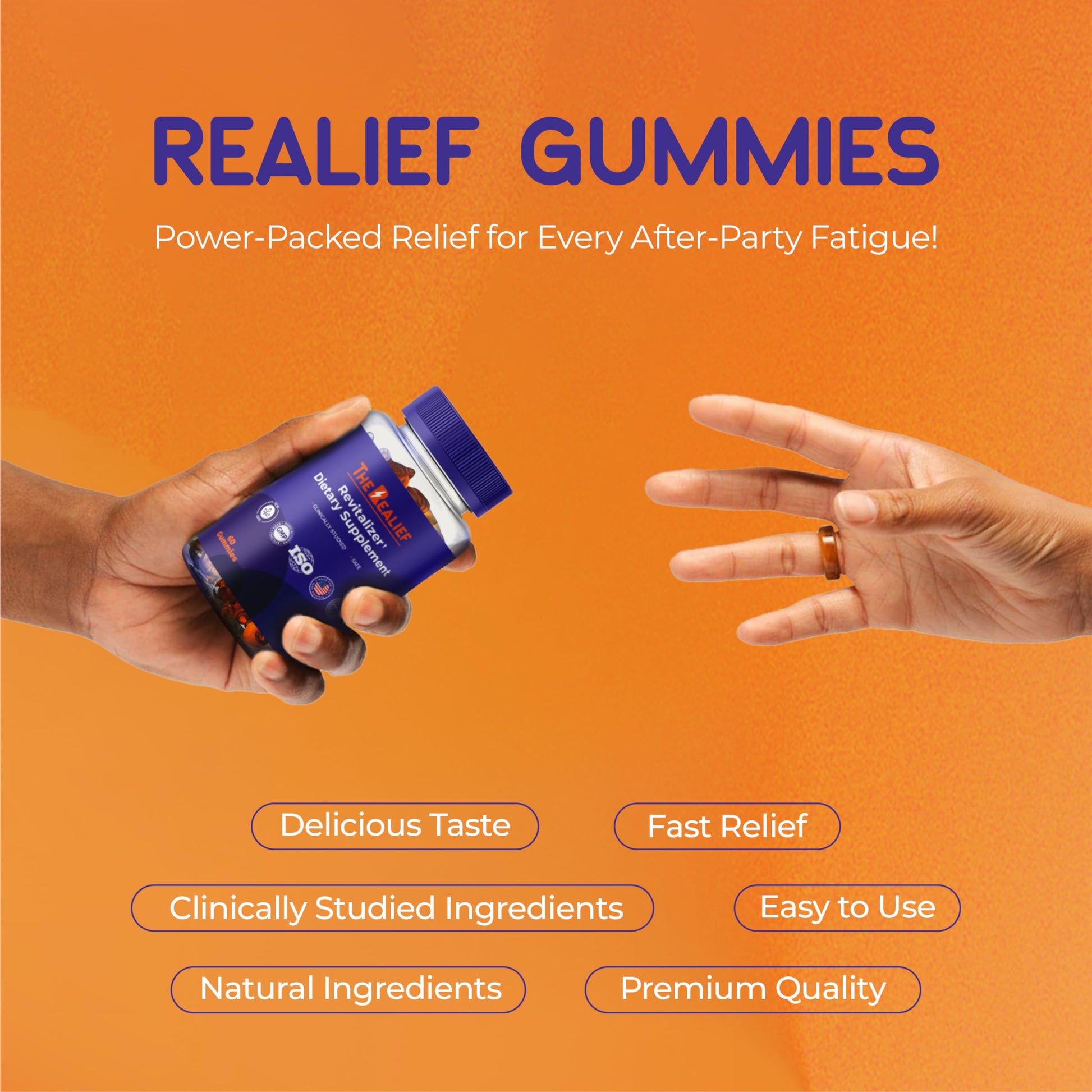 The Realief 60 Count Post Party Gummies – DHM, Milk Thistle & Electrolytes – Wellness Support – Strawberry Flavor – Wake Up Refreshed The Realief Au supplements