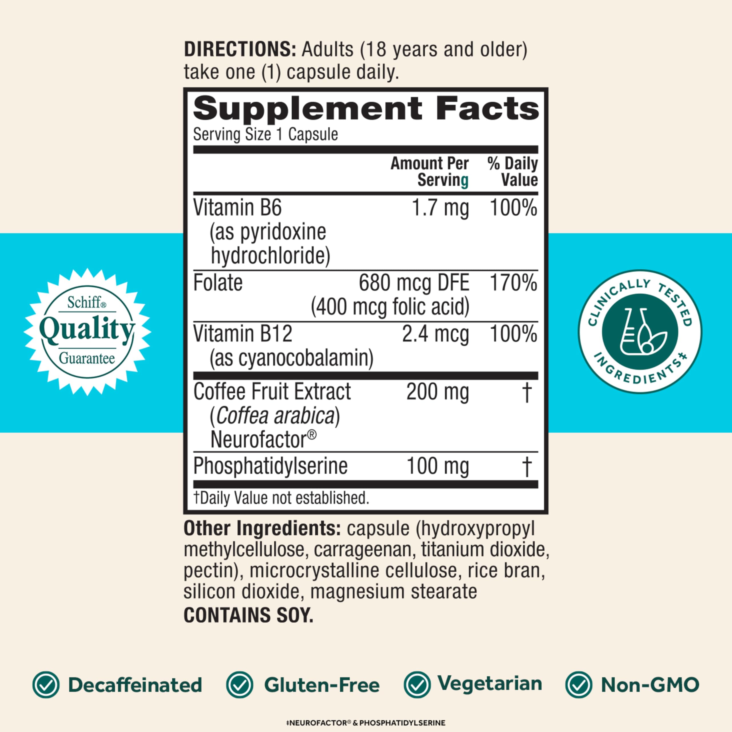 NEURIVA Plus Brain Supplement for Memory and Focus Clinically Tested Nootropics for Concentration for Mental Clarity, Cognitive Enhancement Vitamins B6, B12, Phosphatidylserine 30 Capsules NEURIVA Au supplements