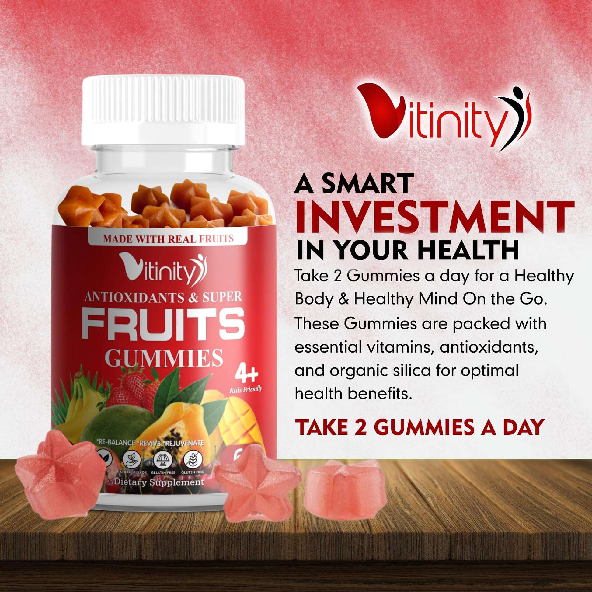 VITINITY Made with Real Super Fruits Delicious Gummy Supplement,Men,Women & Kids VITINITY Au supplements