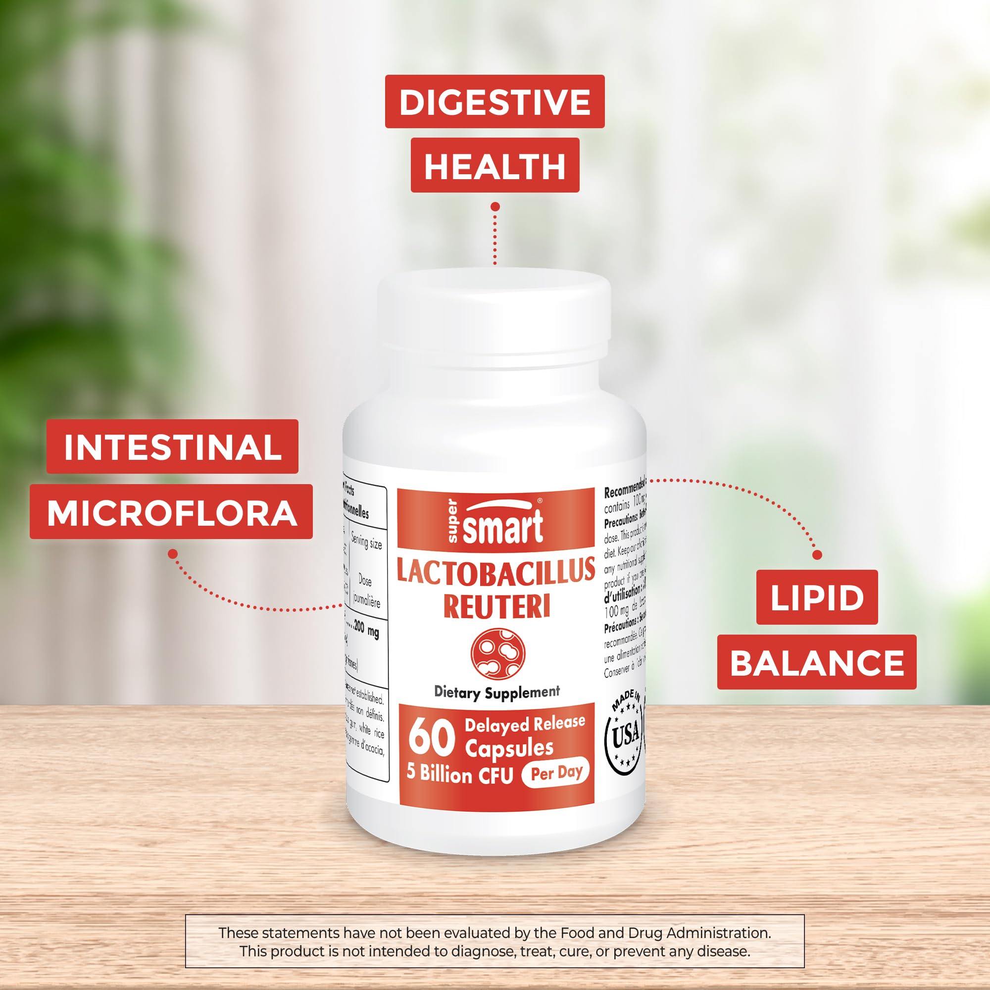 Supersmart - Lactobacillus Reuteri 5 Billion CFU per Day (Probiotic Supplement) Supersmart Au supplements